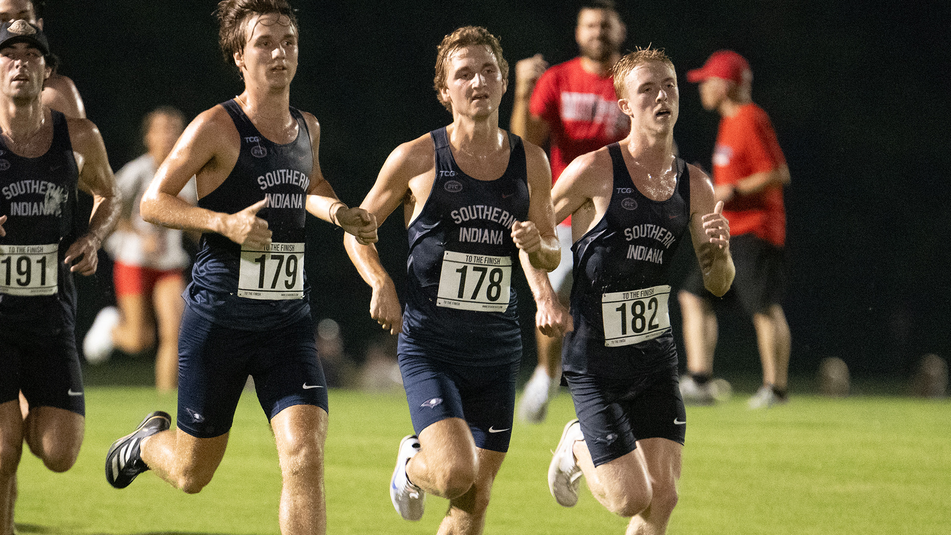 Alex Nolan runs at the 2026 Stegemoller Screagle Twilight at the USI Cross Country Course September 4 in Evansville, Indiana.
