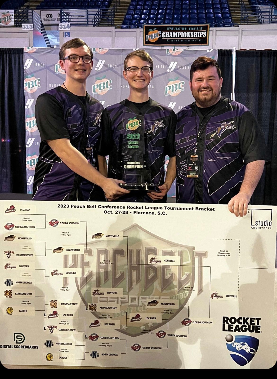 Converse Rocket League poses with their championship bracket