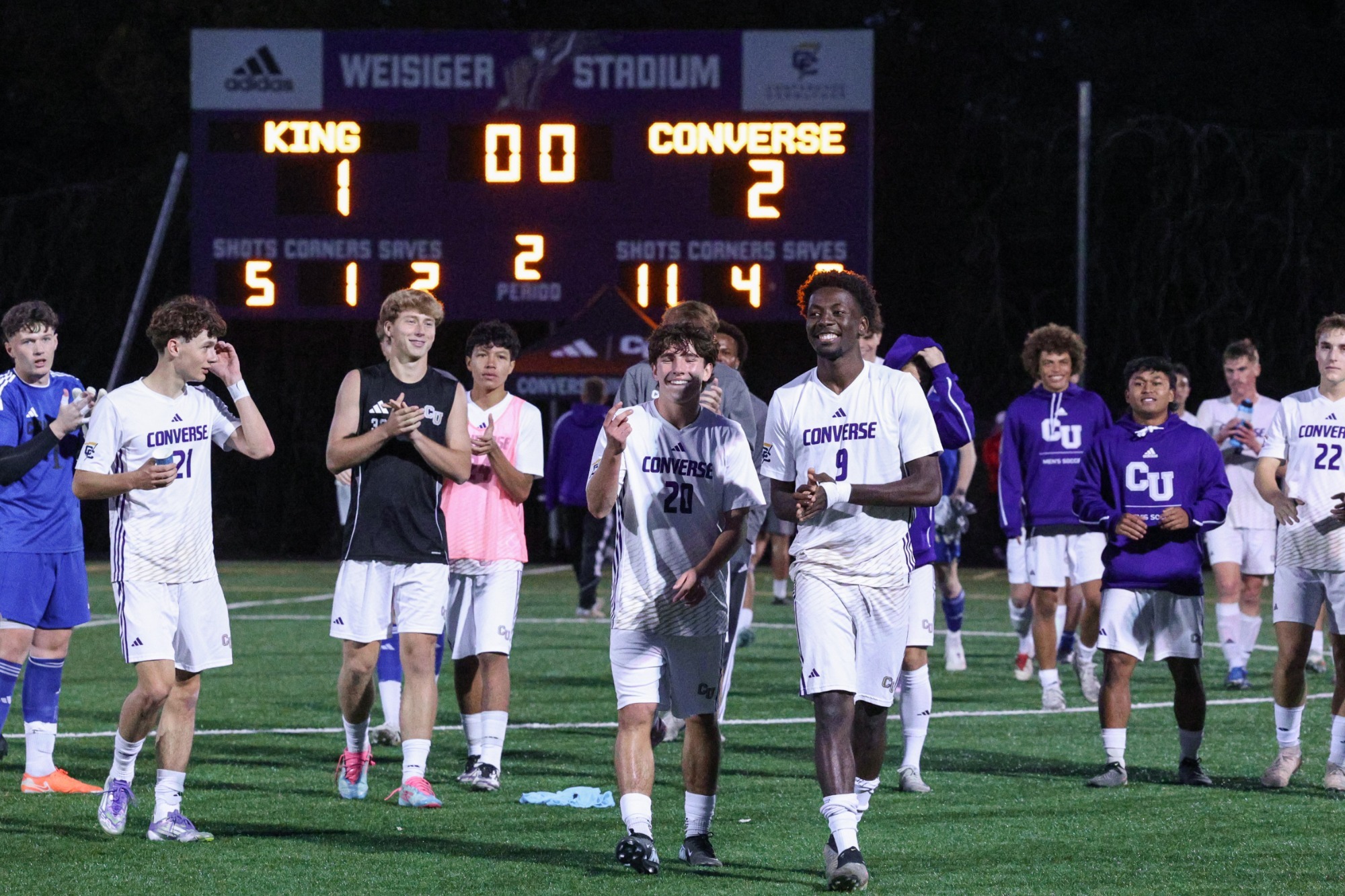 MSOC Celebrates a senior day victory