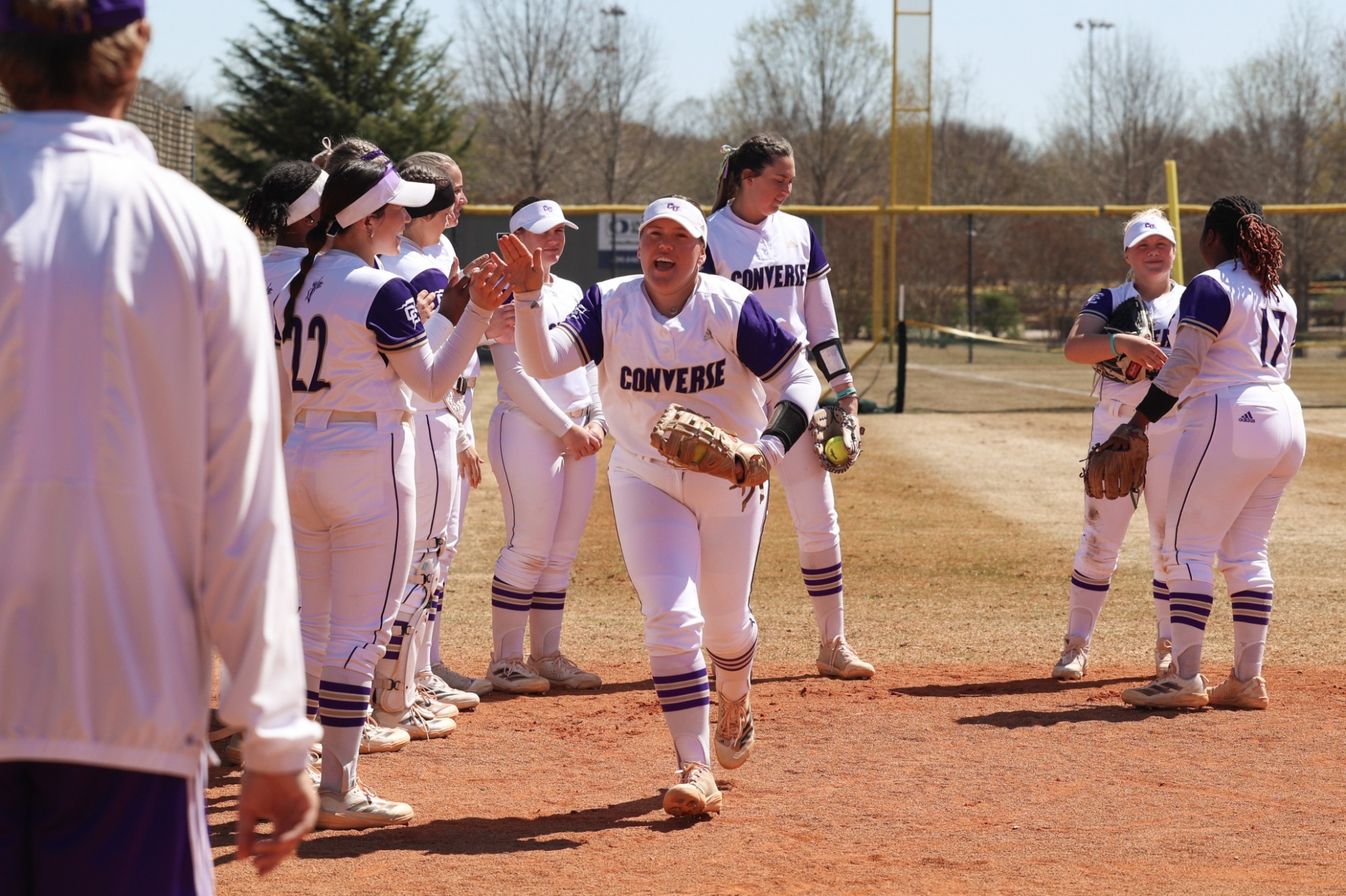 Madison Davis enters the field during starting lineups