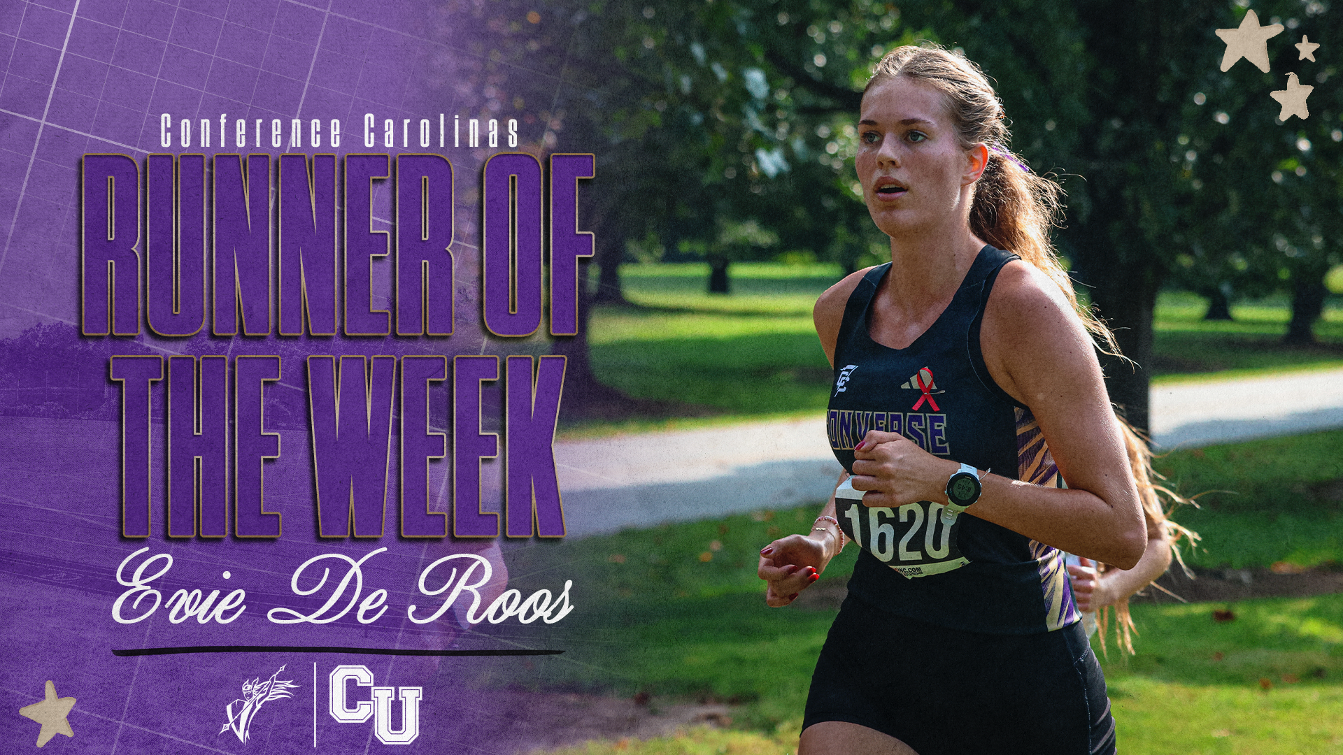 Evie De Roos is the Conference Carolinas Runner of the Week