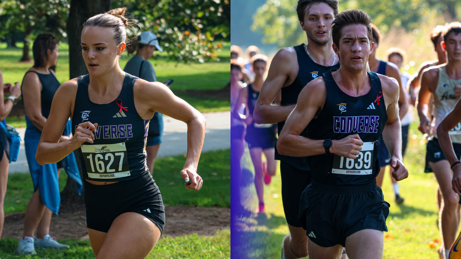 Paisley Stepp (left) and Alex Porter (right) run at the Converse Kick-Off