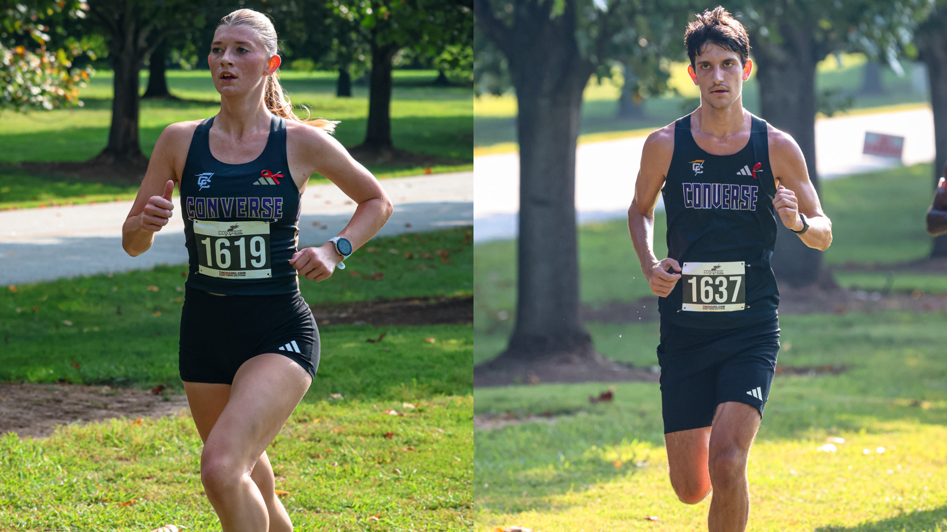 Mackenzie Crandell (left) and Benjamin Notarangelo (right) run