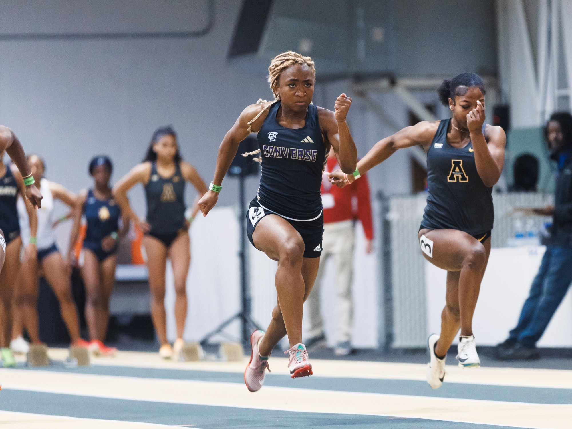 Grace Davis runs a program record time in the 60 meter dash