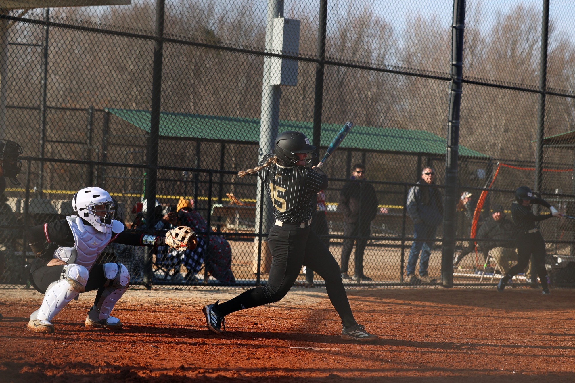 Alexis Felker hits against Clark Atlanta