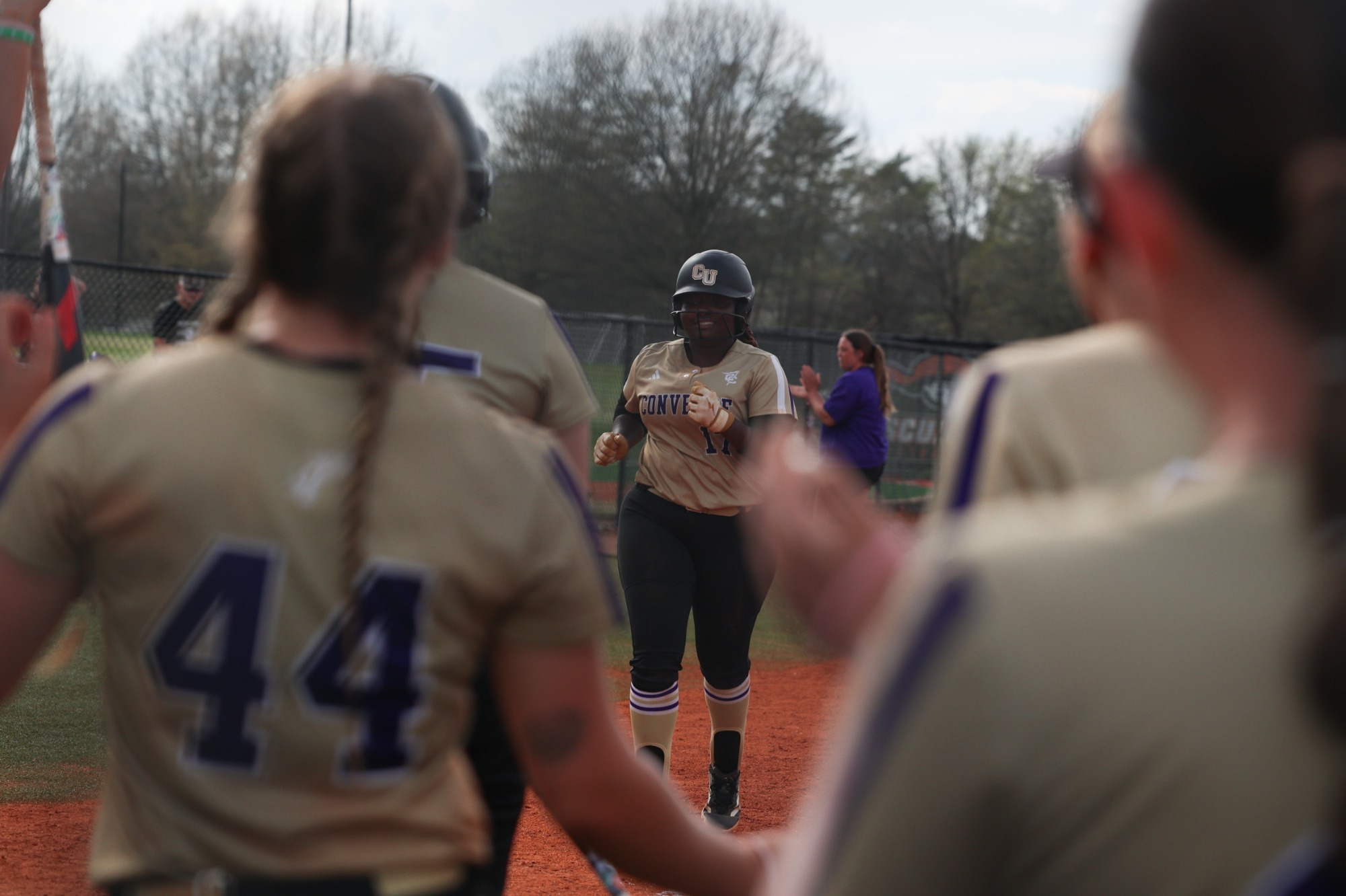 Kiarra Thomas crosses home plate for her record-breaking home run