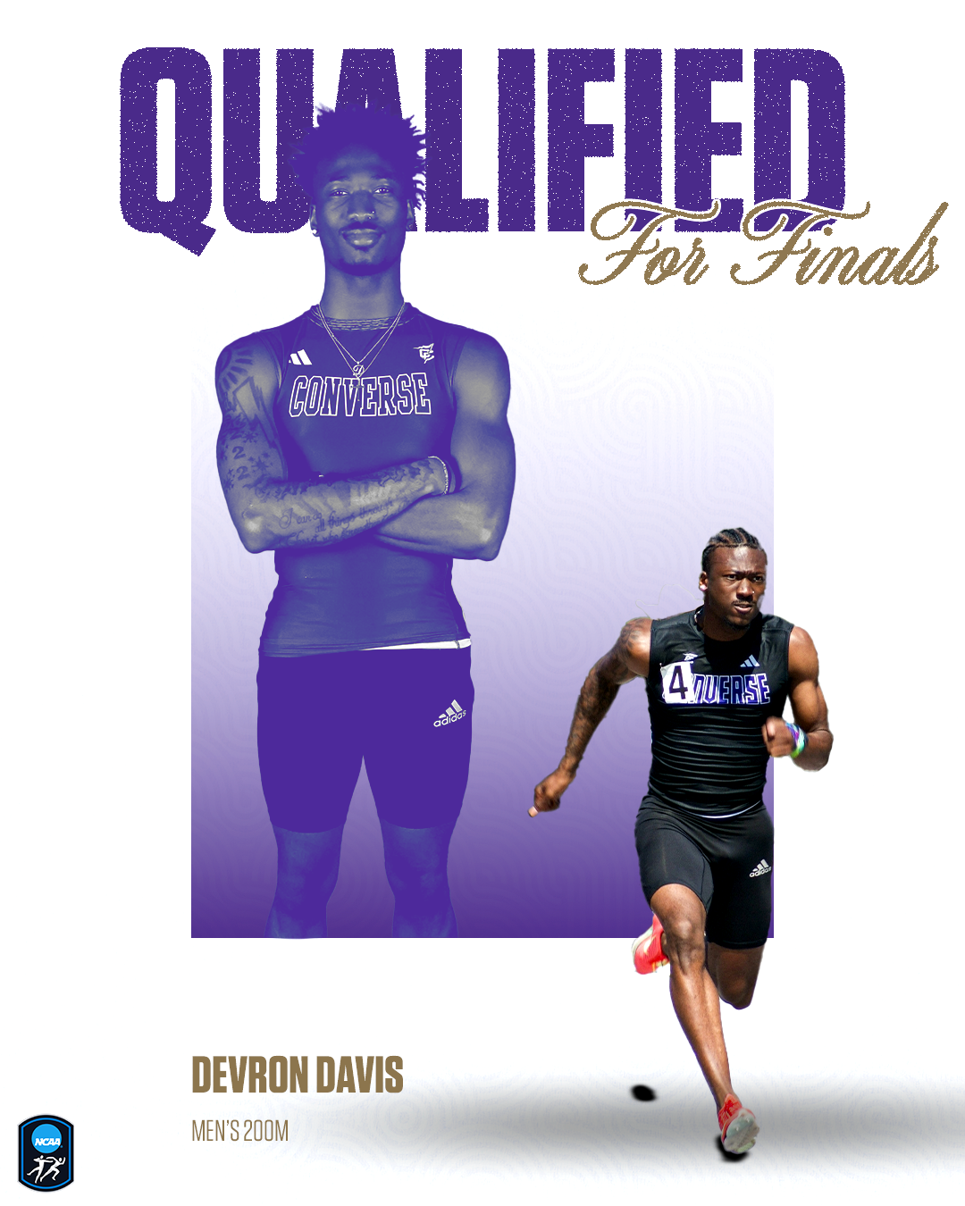Devron Davis qualifies for the 200M national championship race