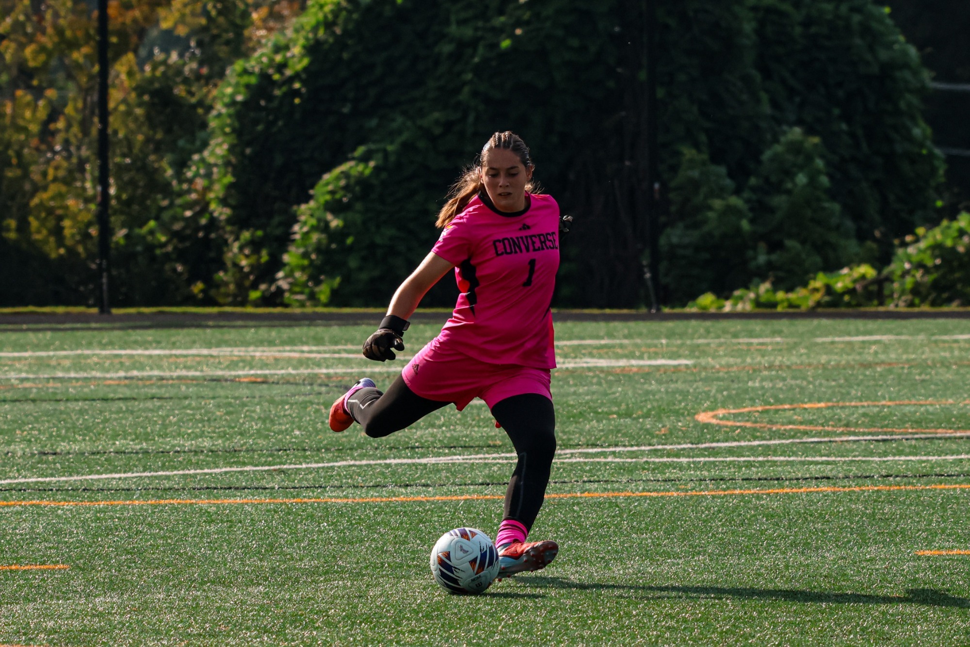 Sofia Casares Herrasti kicks the ball following a penalty