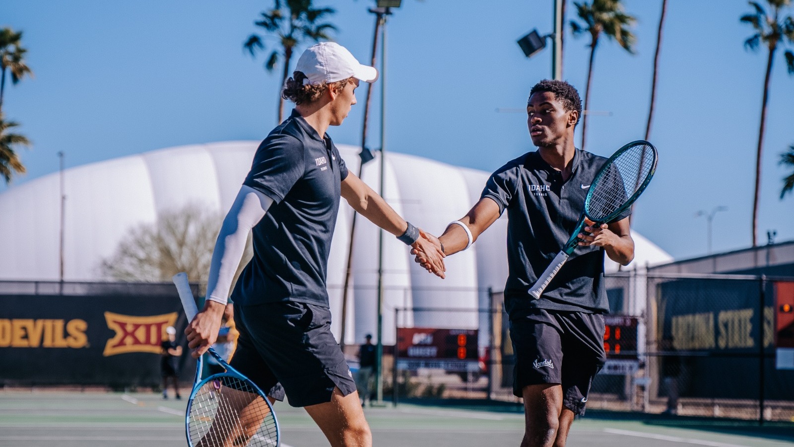 Chetanna Amadike celebrating with Gabriel Moroder