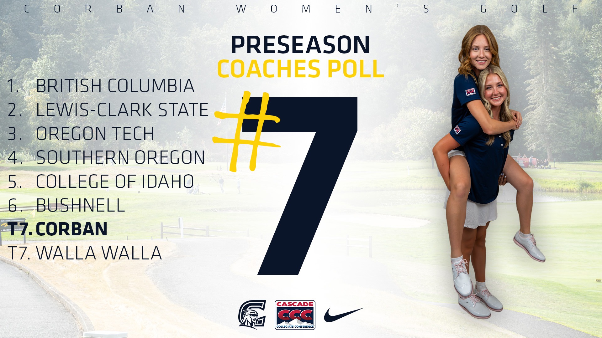 2026 CCC WGOLF Preseason Ranking (8.14.26)