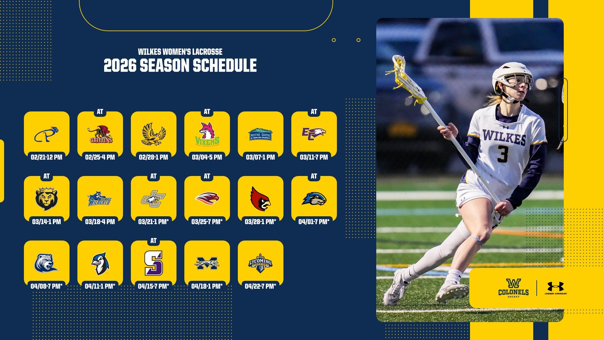 Wilkes Women's Lacrosse 2026 Schedule Graphic