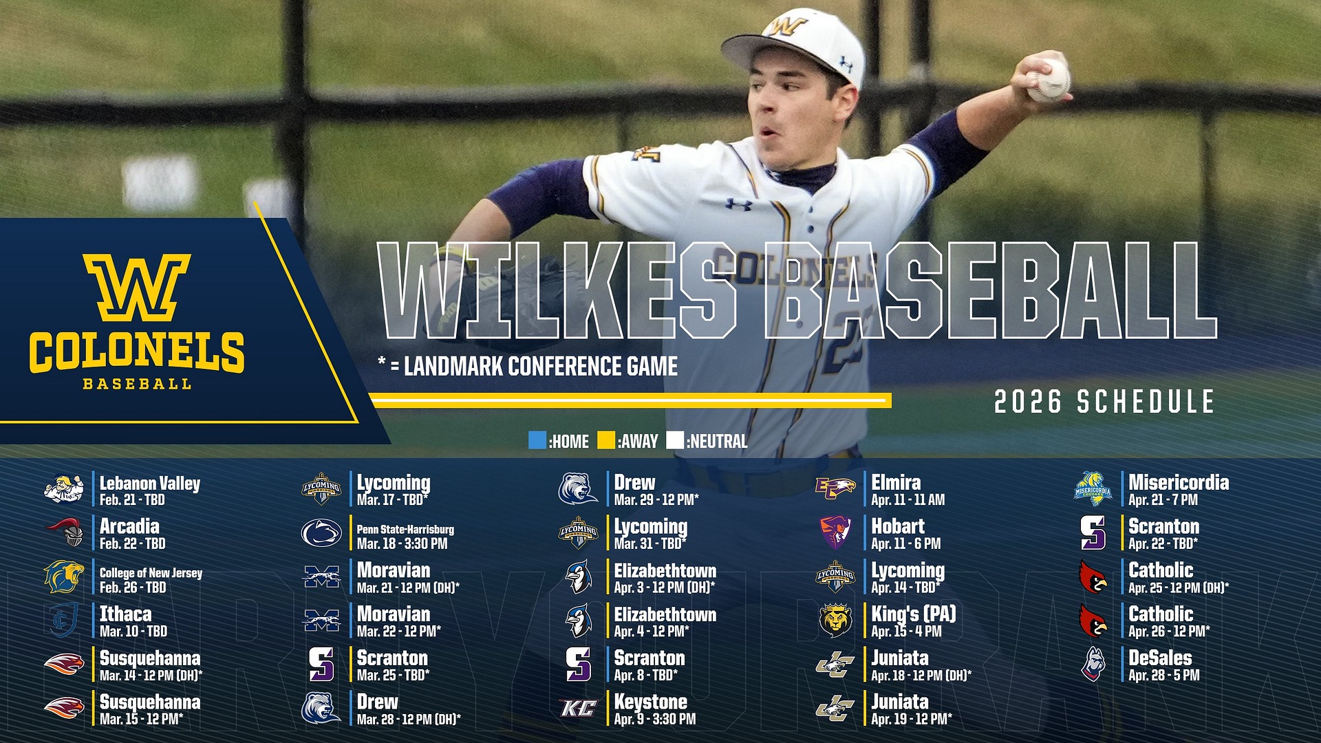 Wilkes Baseball 2026 Schedule