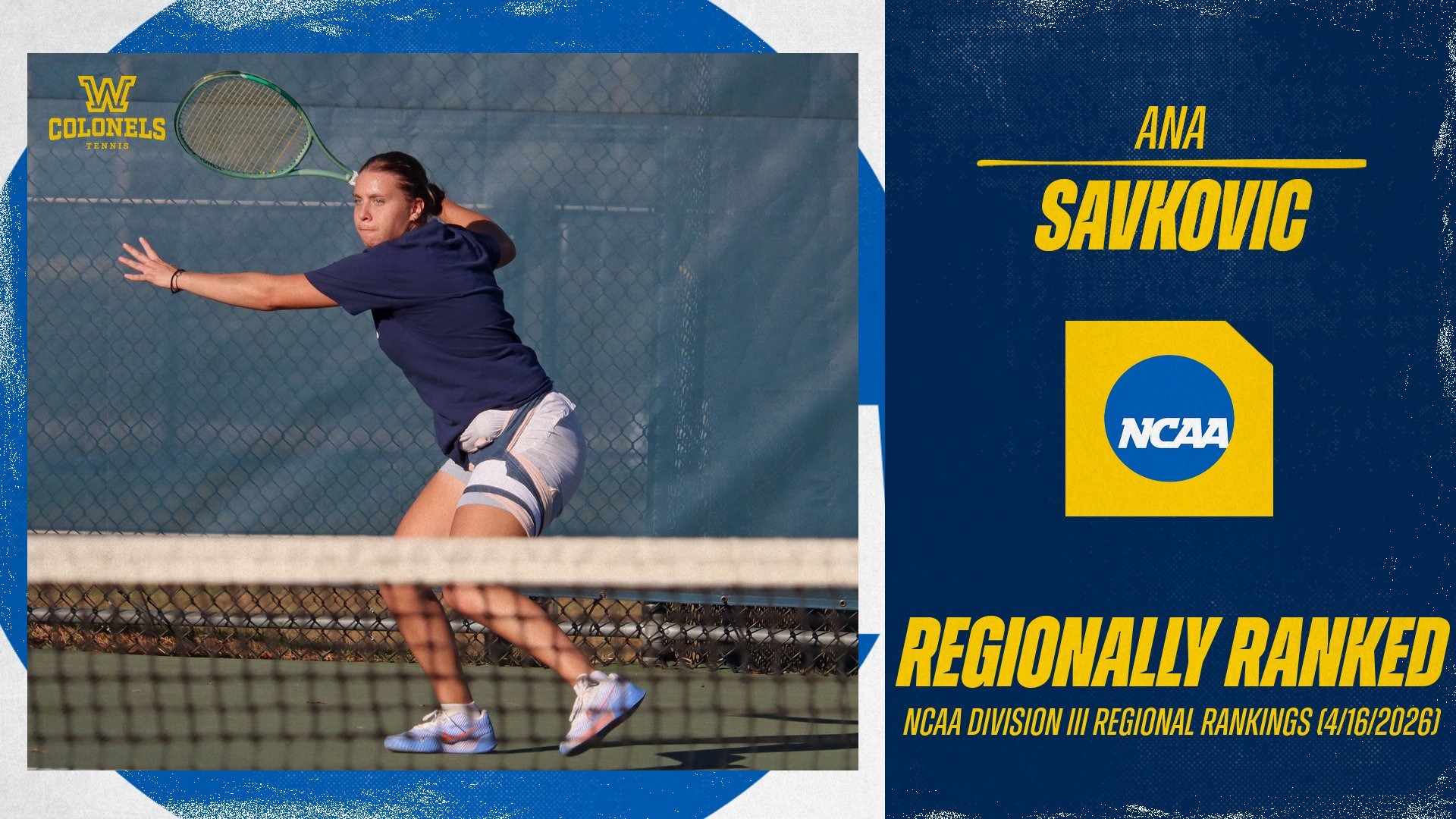 Savkovic Regionally Ranked