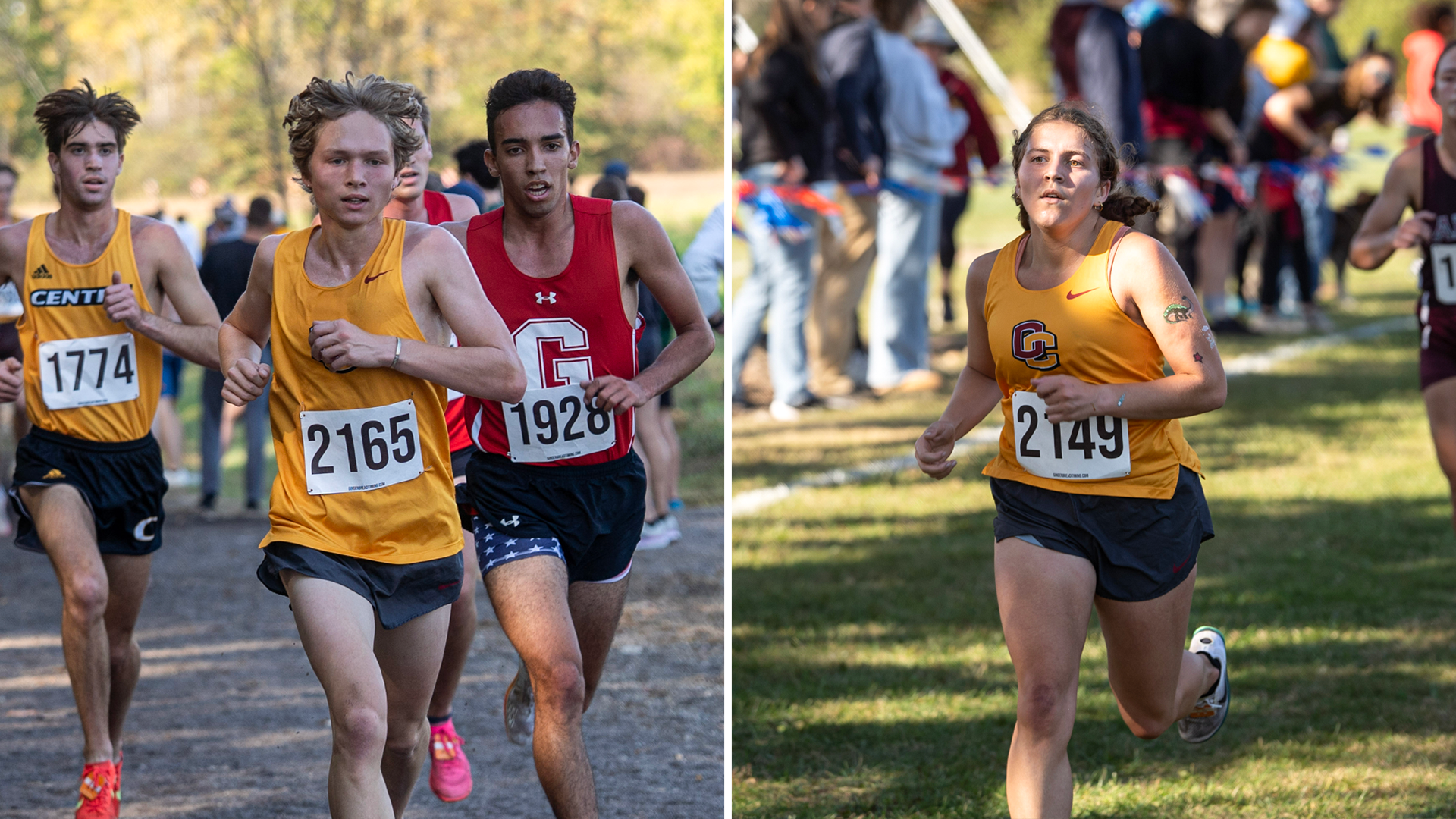 Will Gordon running on left, Amber Borofsky running on right