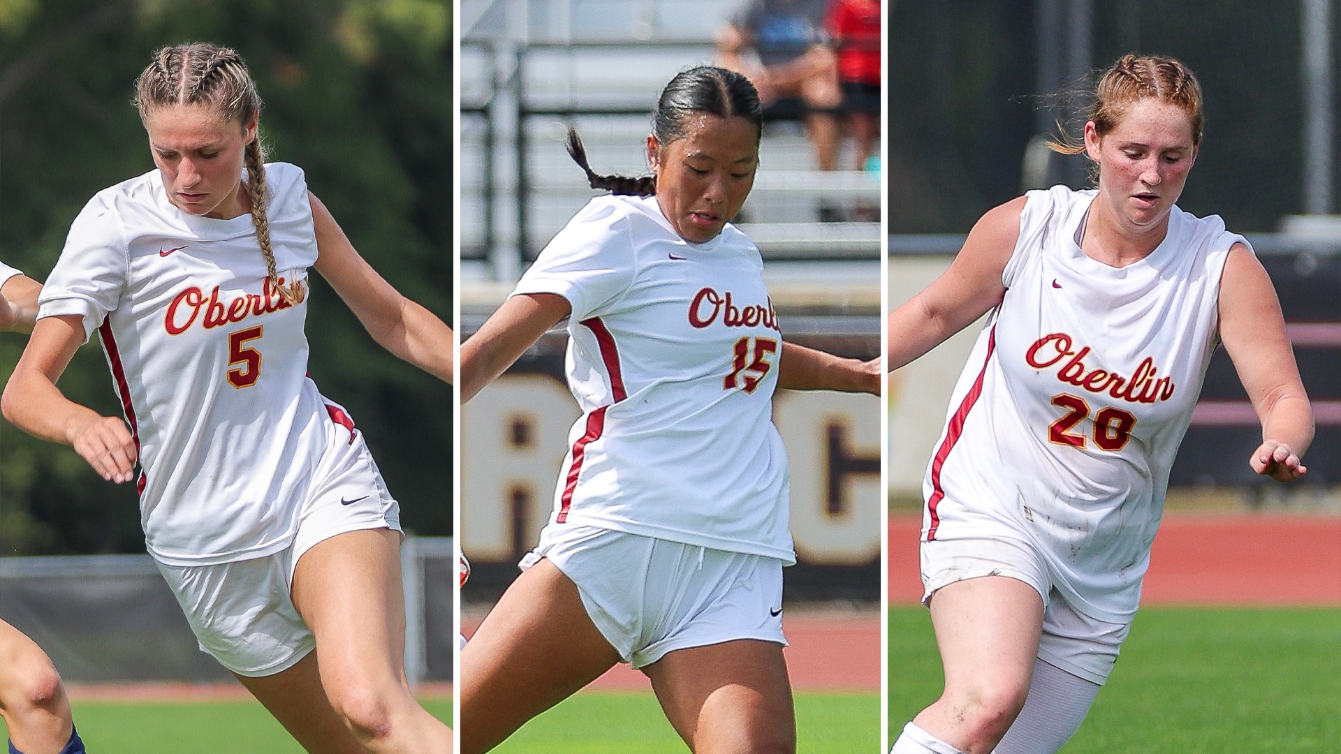 Jemma Freestone, Skylar Leung, Zoe Steinhauer playing soccer
