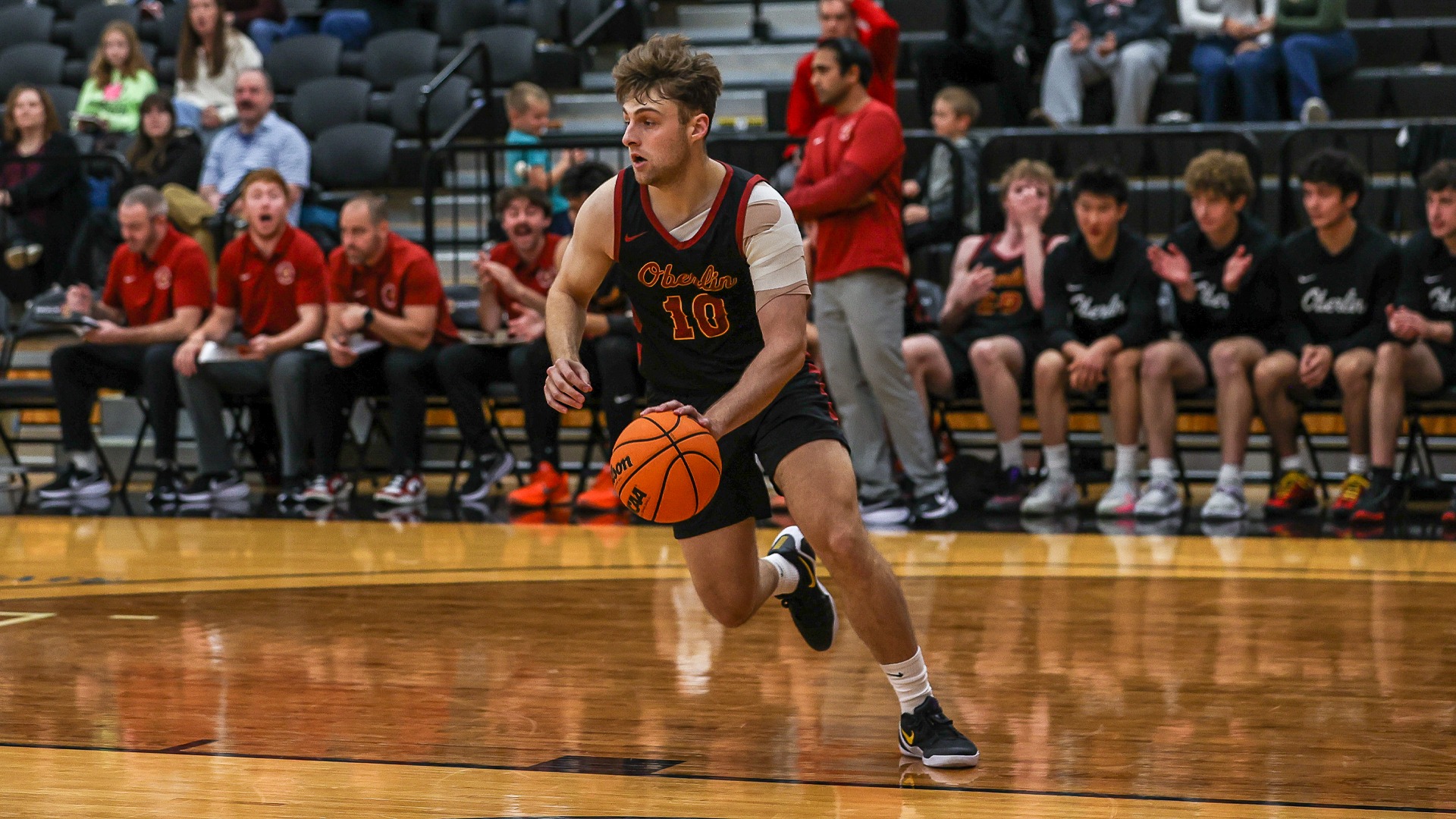 Adam Navarre dribbling the ball