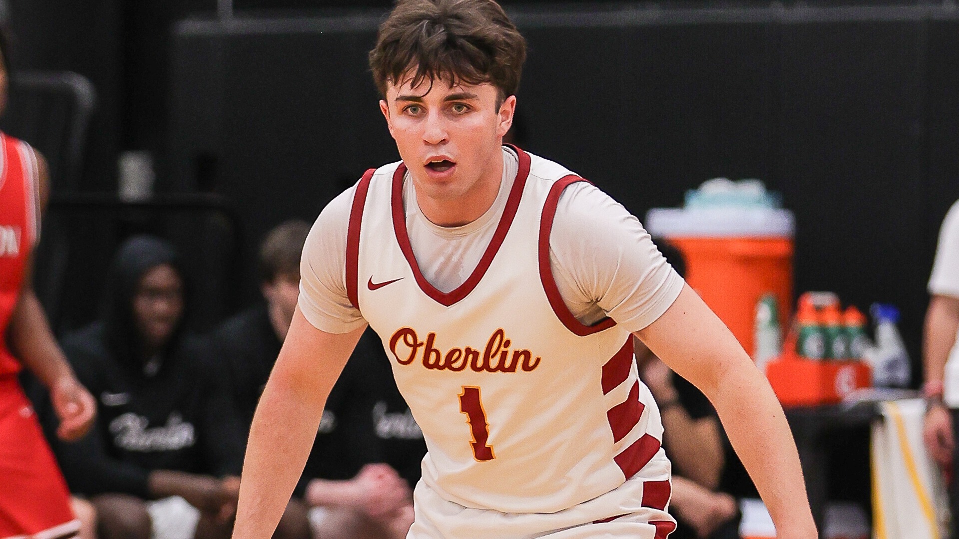 Zach Bronson staring down a defender