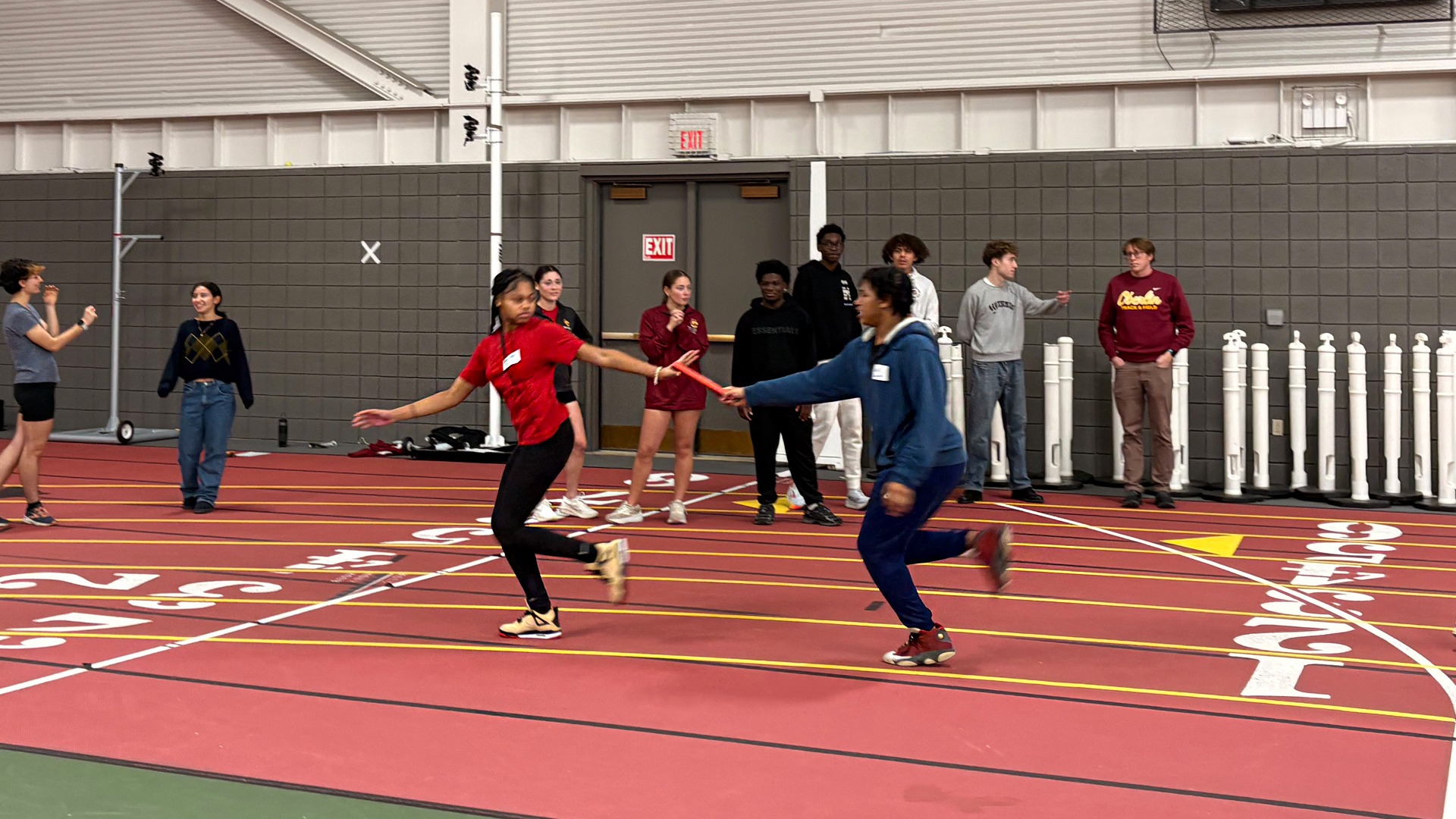 Oberlin College Track and Field teaching Elyria Youth Track Club