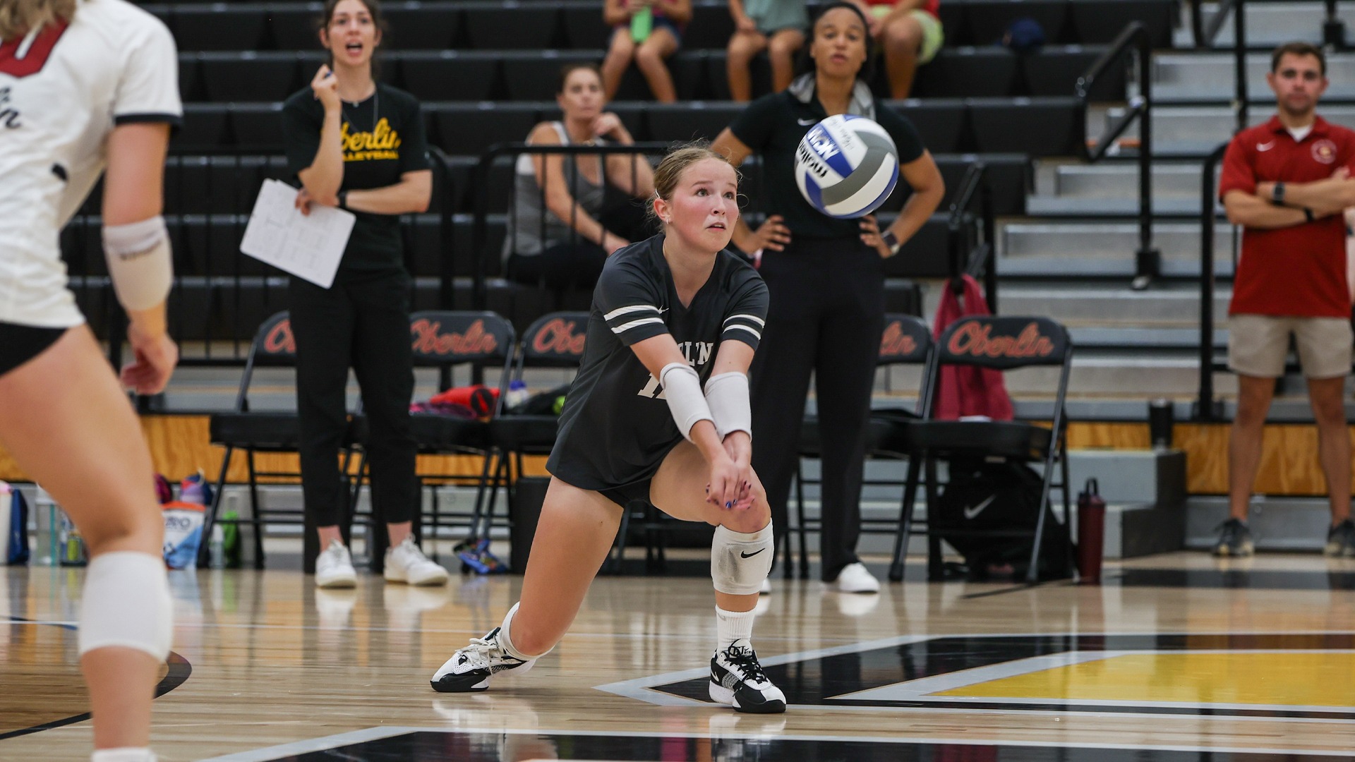 Mary Ellen Lovelace digging a ball