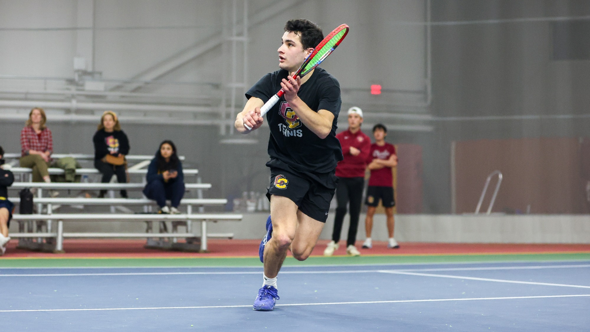 Shawn Lisann stretching out for a return