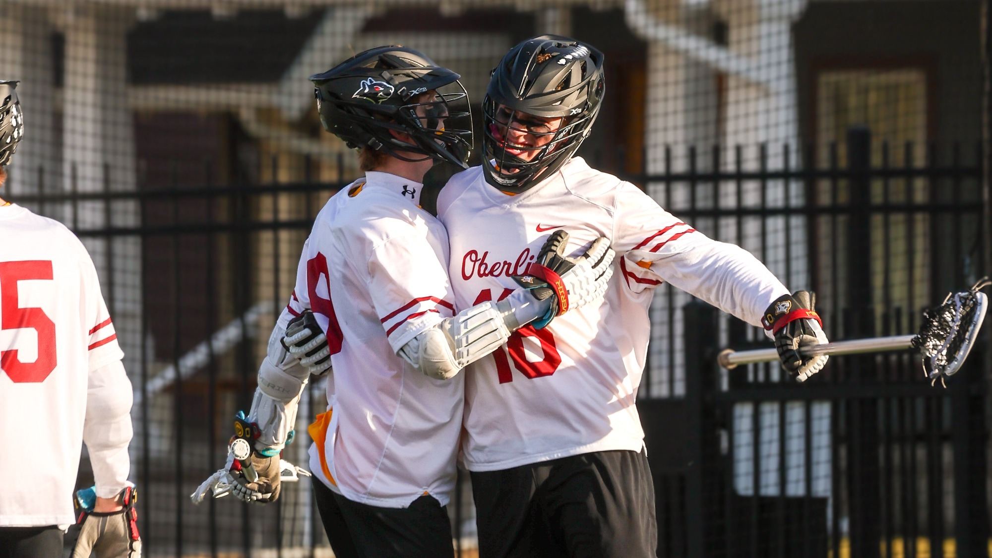 Colin Taylor hugging teammate