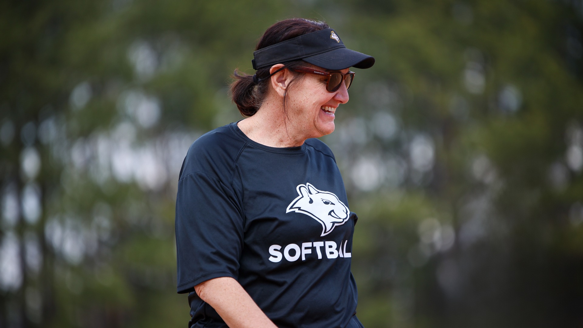 Julie Pratt smiles to the distance