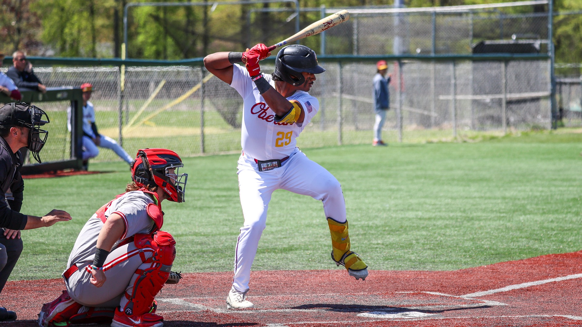 Daniel Devapalan swinging bat at baseball