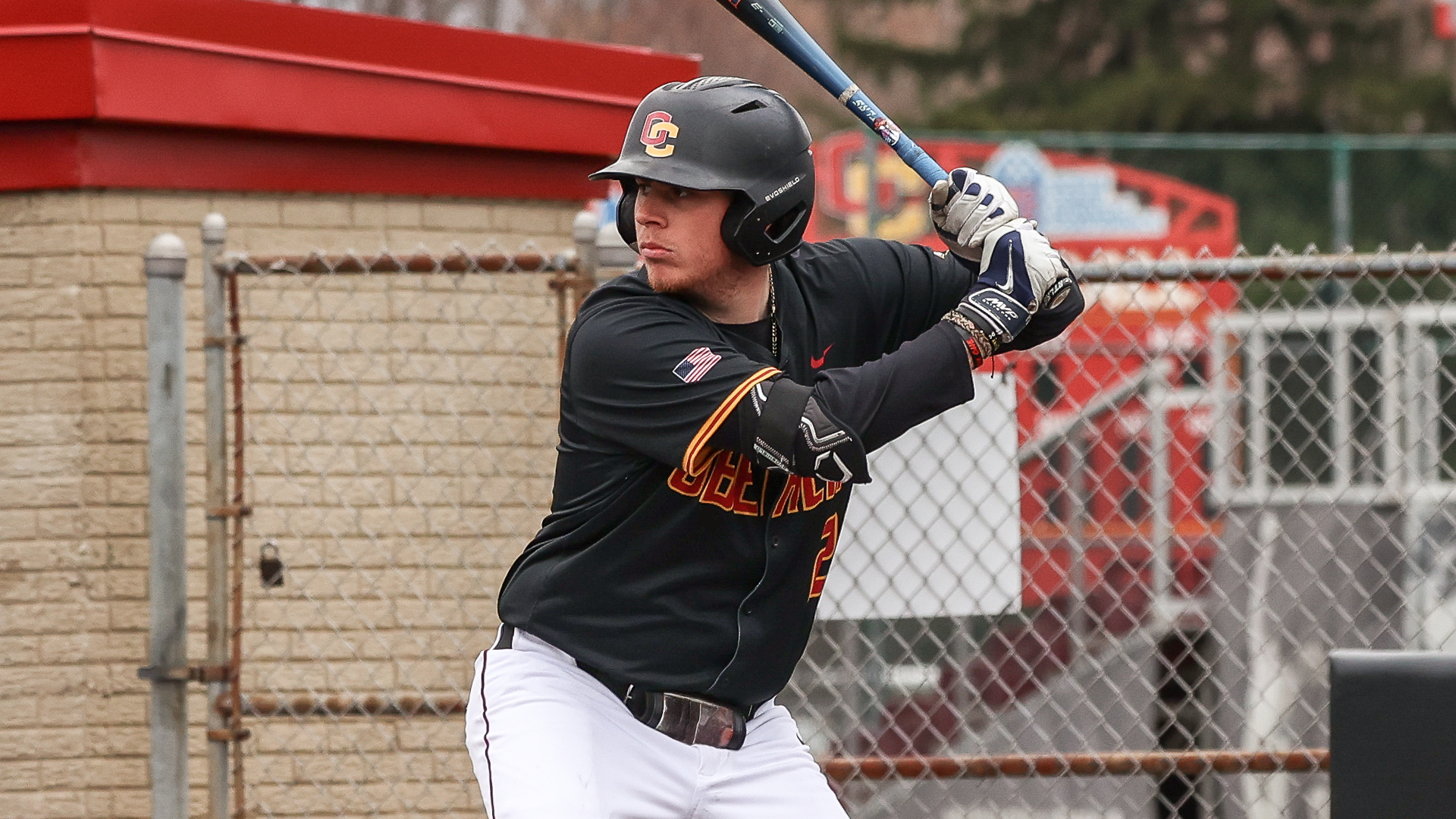 Nik Mezzanote swinging at a pitch