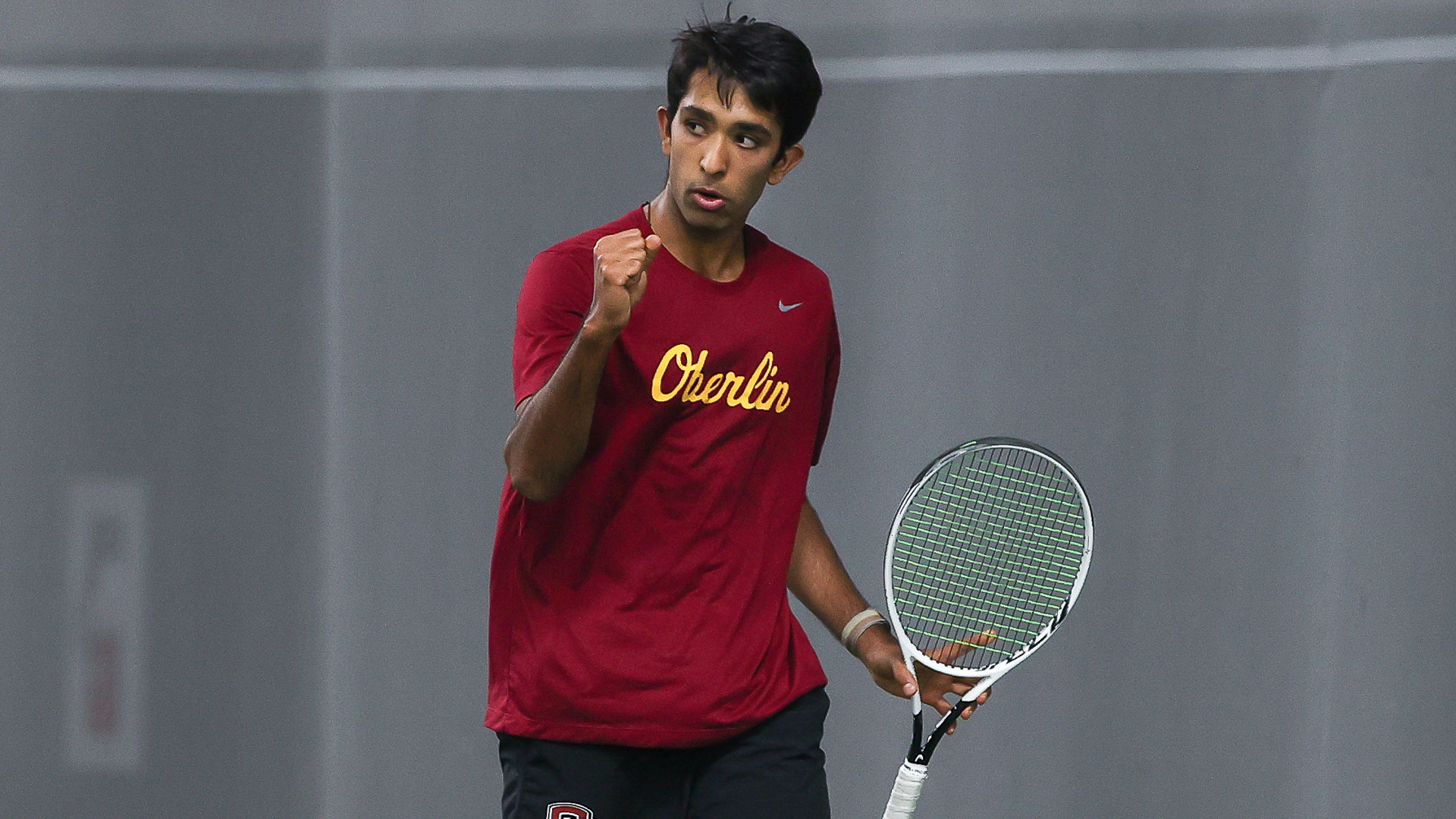 Zain Makada fist pumping after winning a point