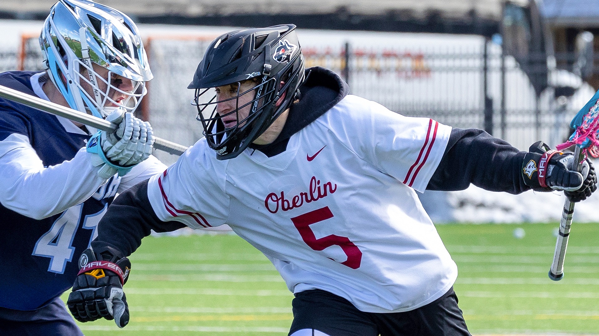 Jacob Starcke pushing off defender