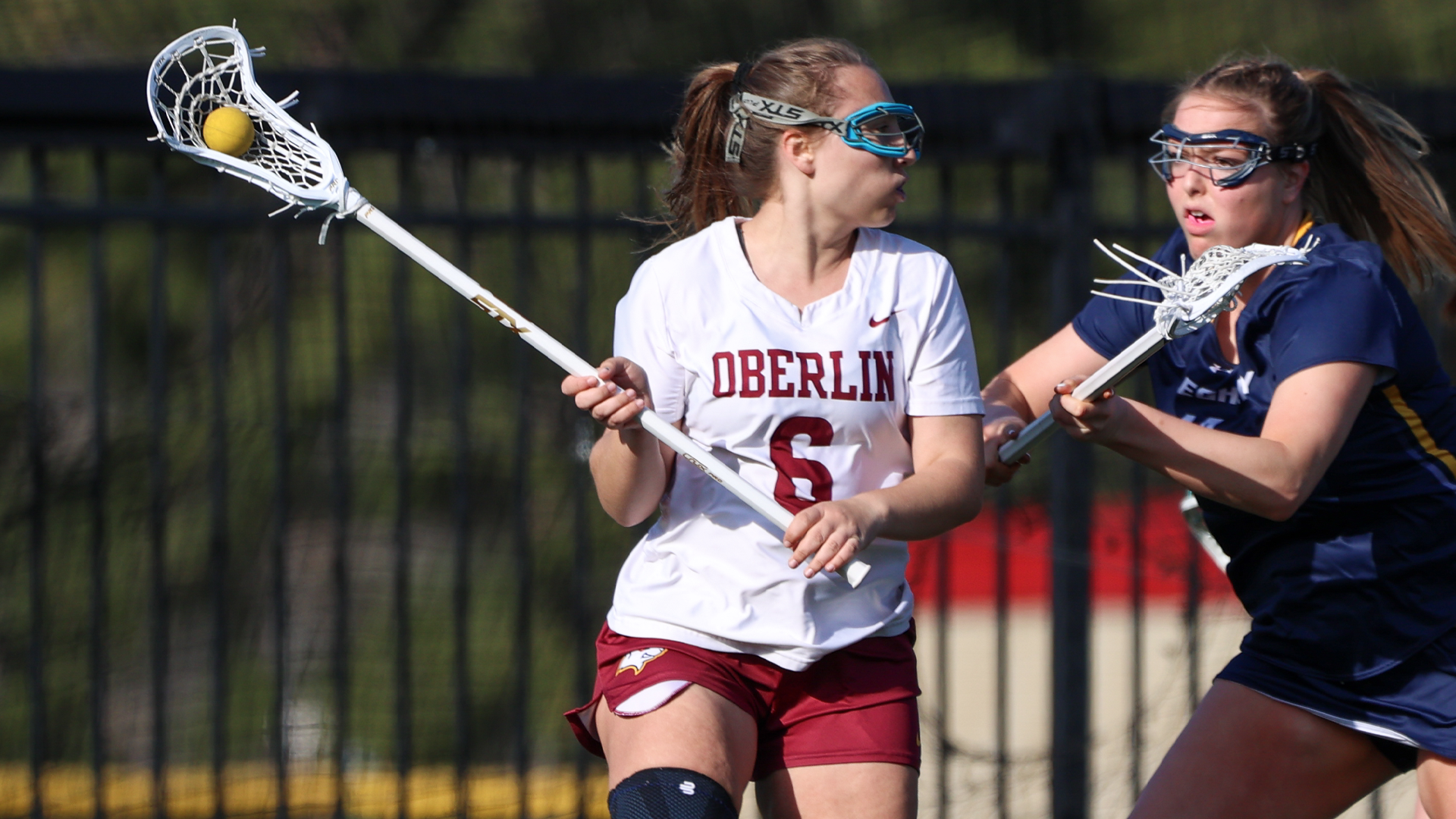 Kylie Thompson looking to drive the ball to goal