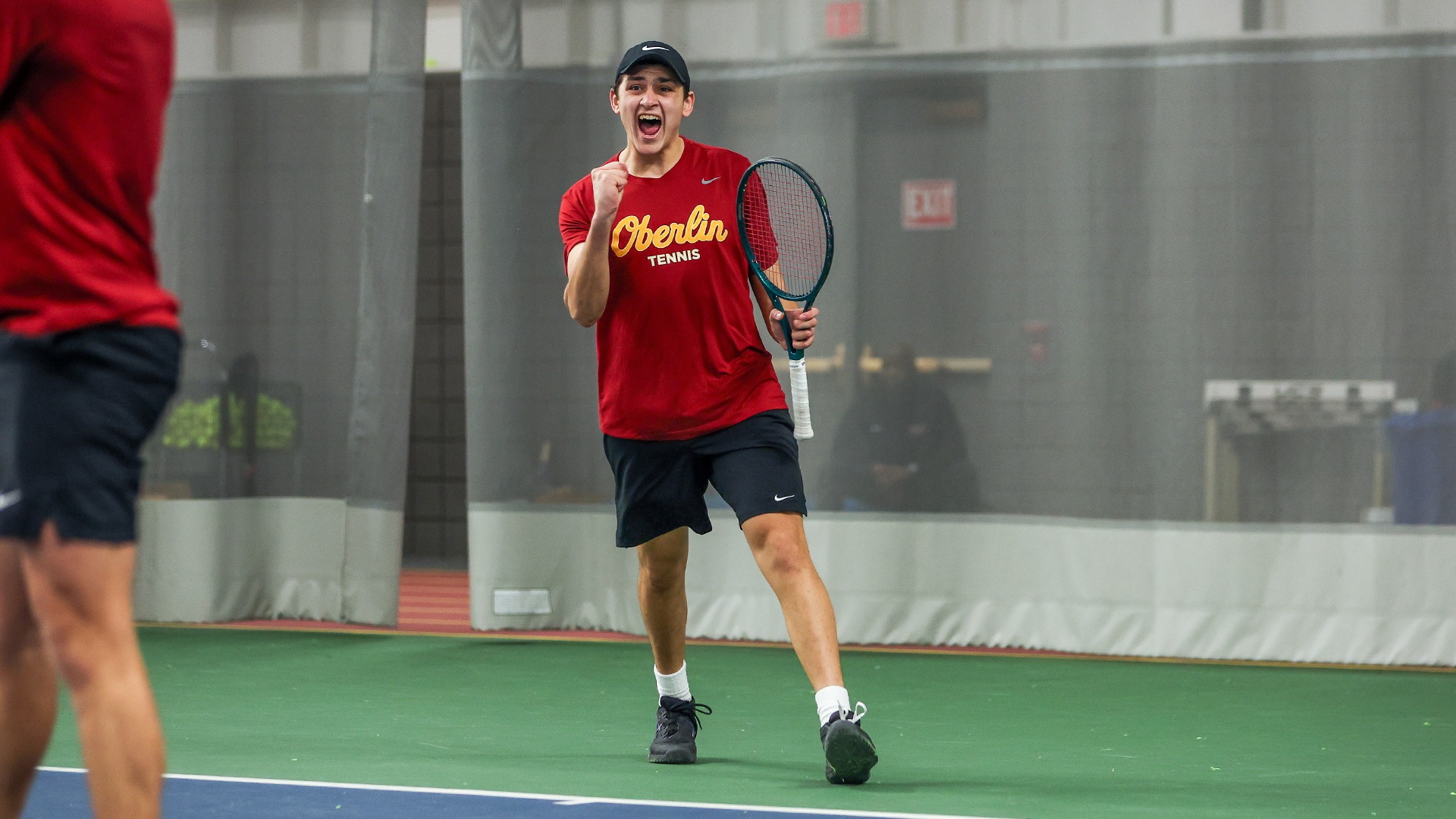 Cameron Weiss holds fist in air as he celebrates
