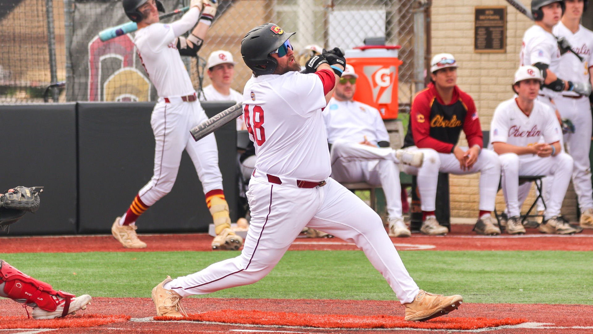 Kyle Baxt hitting a baseball
