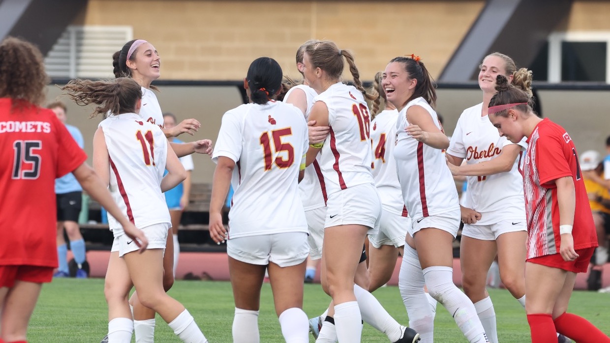 Women's Soccer Celebration over Olivet