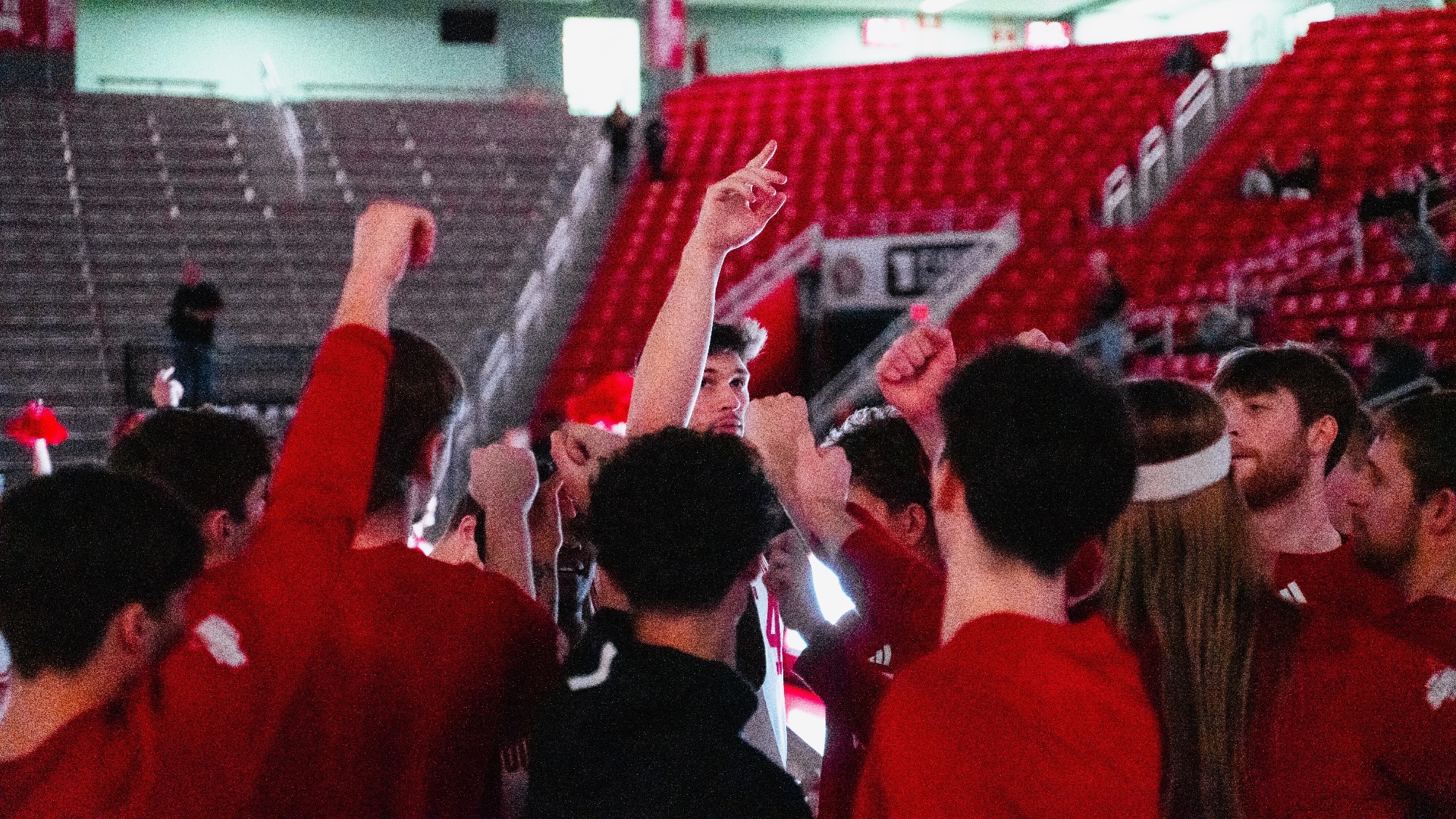 MBB team huddle vs Prairie View A&M