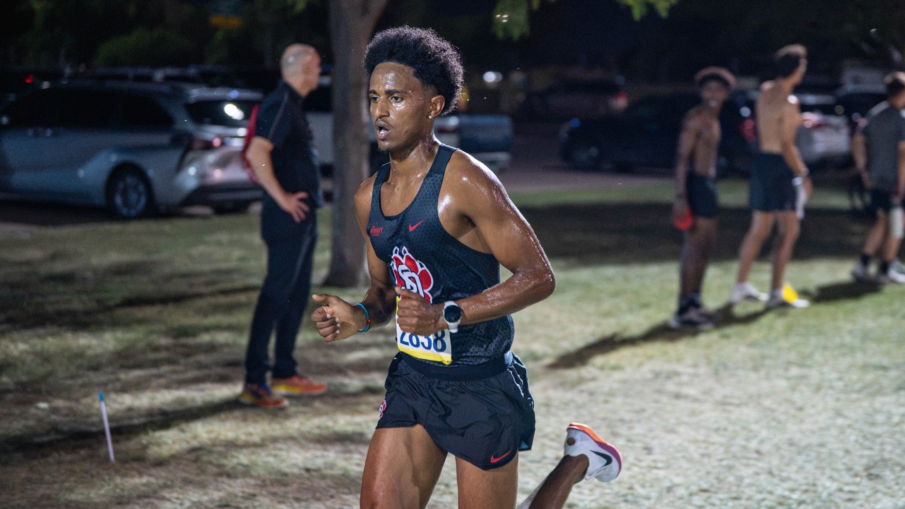 Natnael competes at the Augustana Twilight