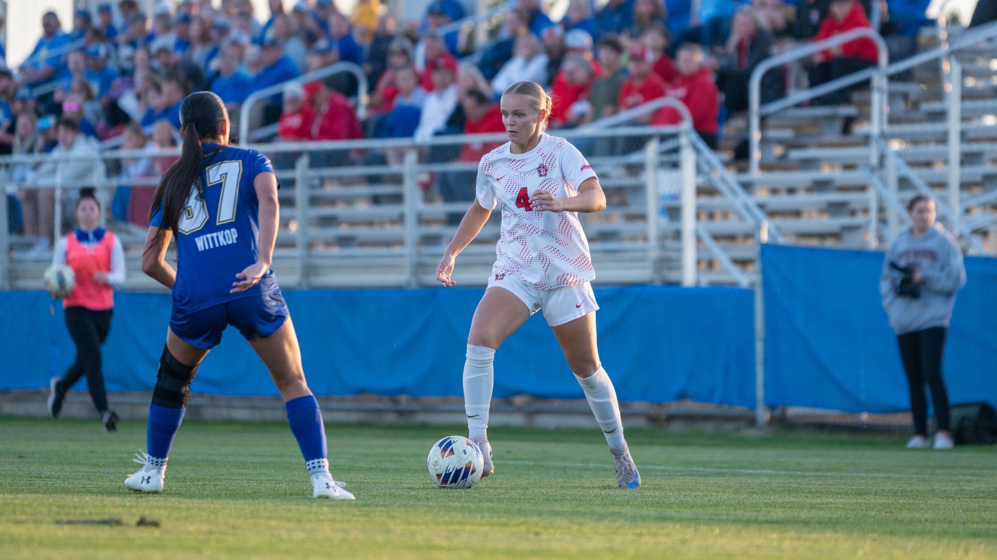Elsie Odney attacks the SDSU defender