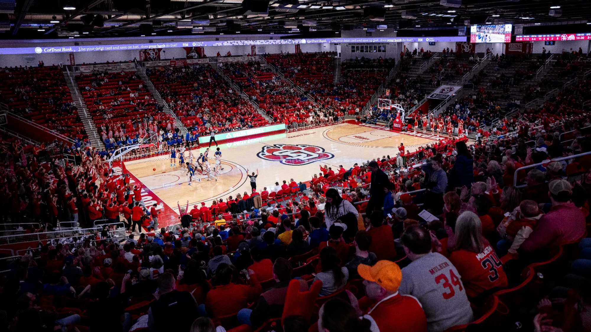Photo of crowd at the Sanford Coyote Sport Center during a men's basketball game