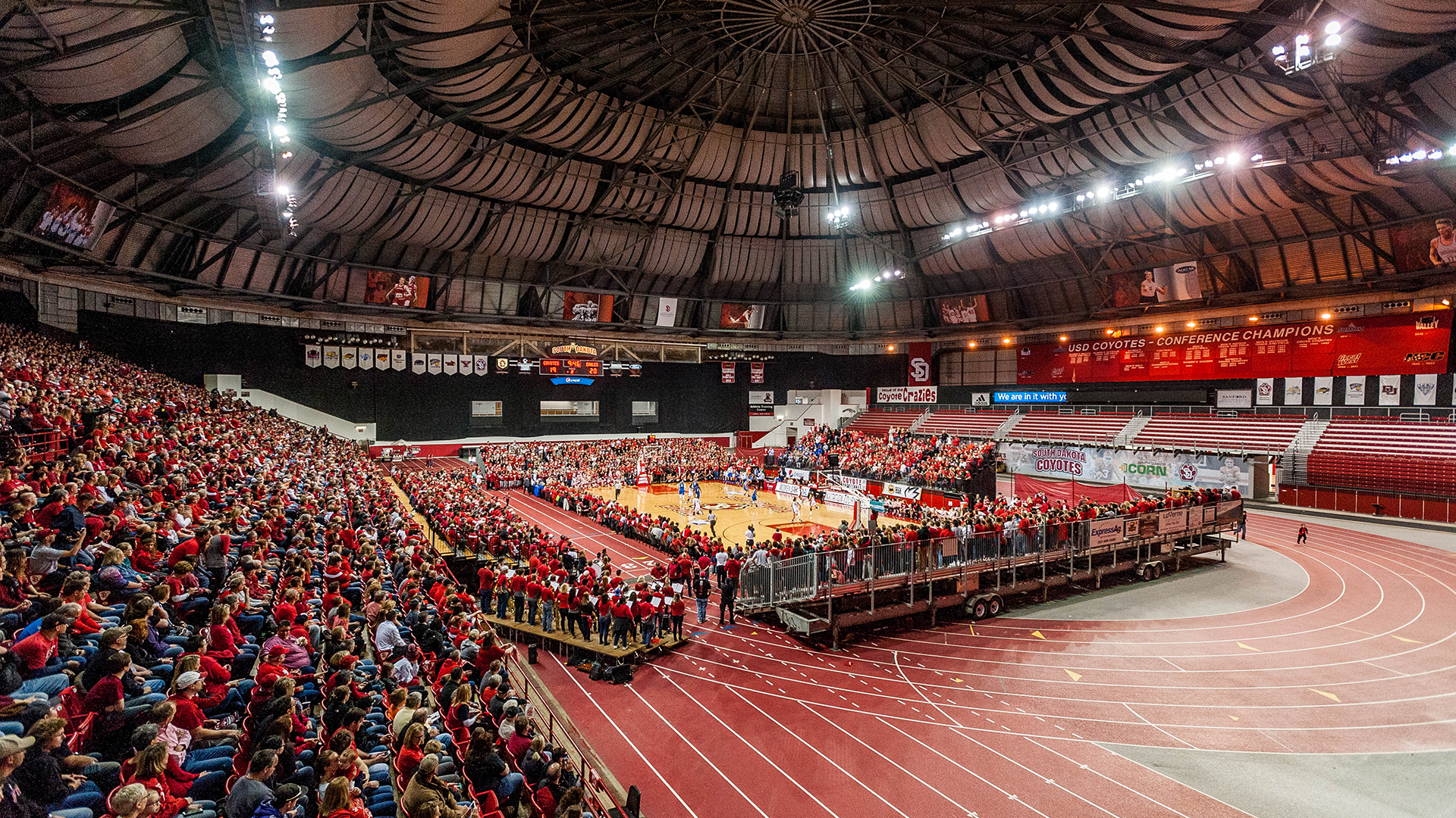 Crowd for WNIT Championship game in 2016 inside the DakotaDome