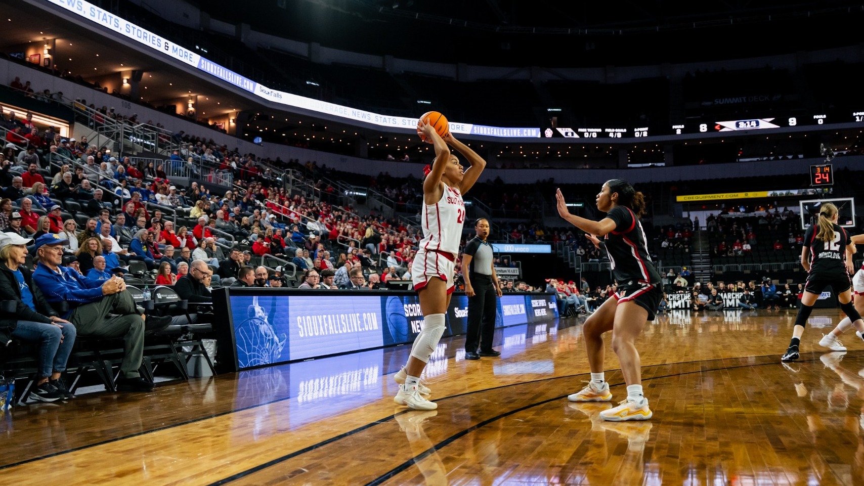 Elise Turrubiates looks to pass against Denver at the Summit League Tournament