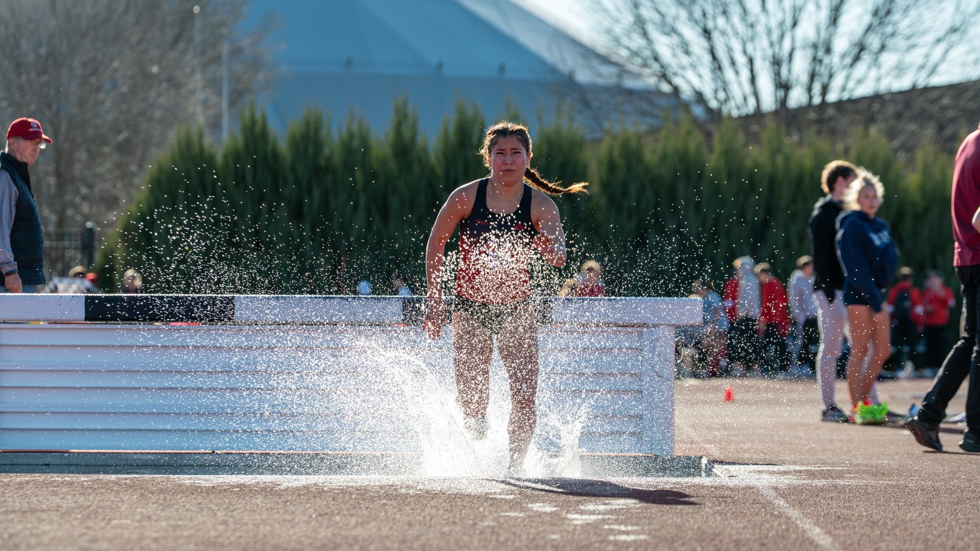 Jade Ecoffey competes in the steeplechase at the USD Snooze Button