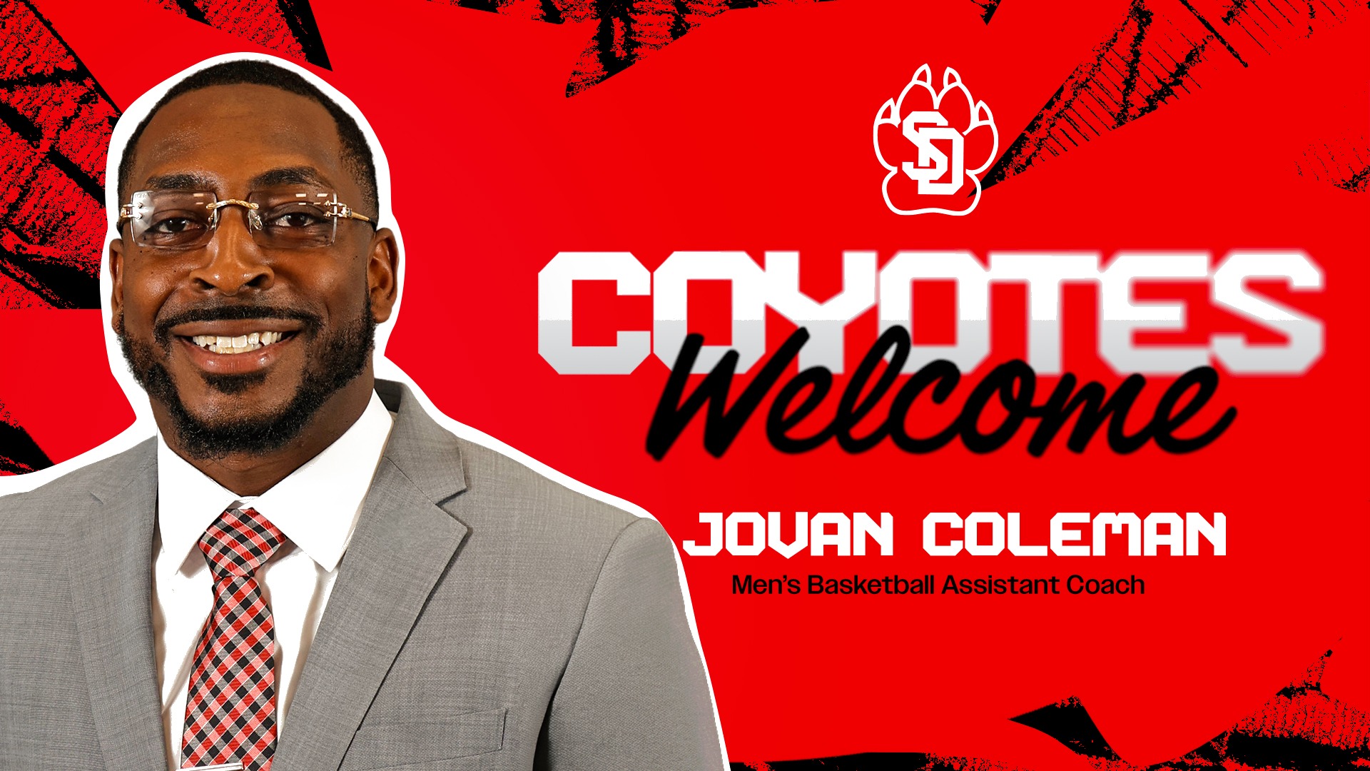 Men's basketball assistant coach Jovan Coleman hiring graphic