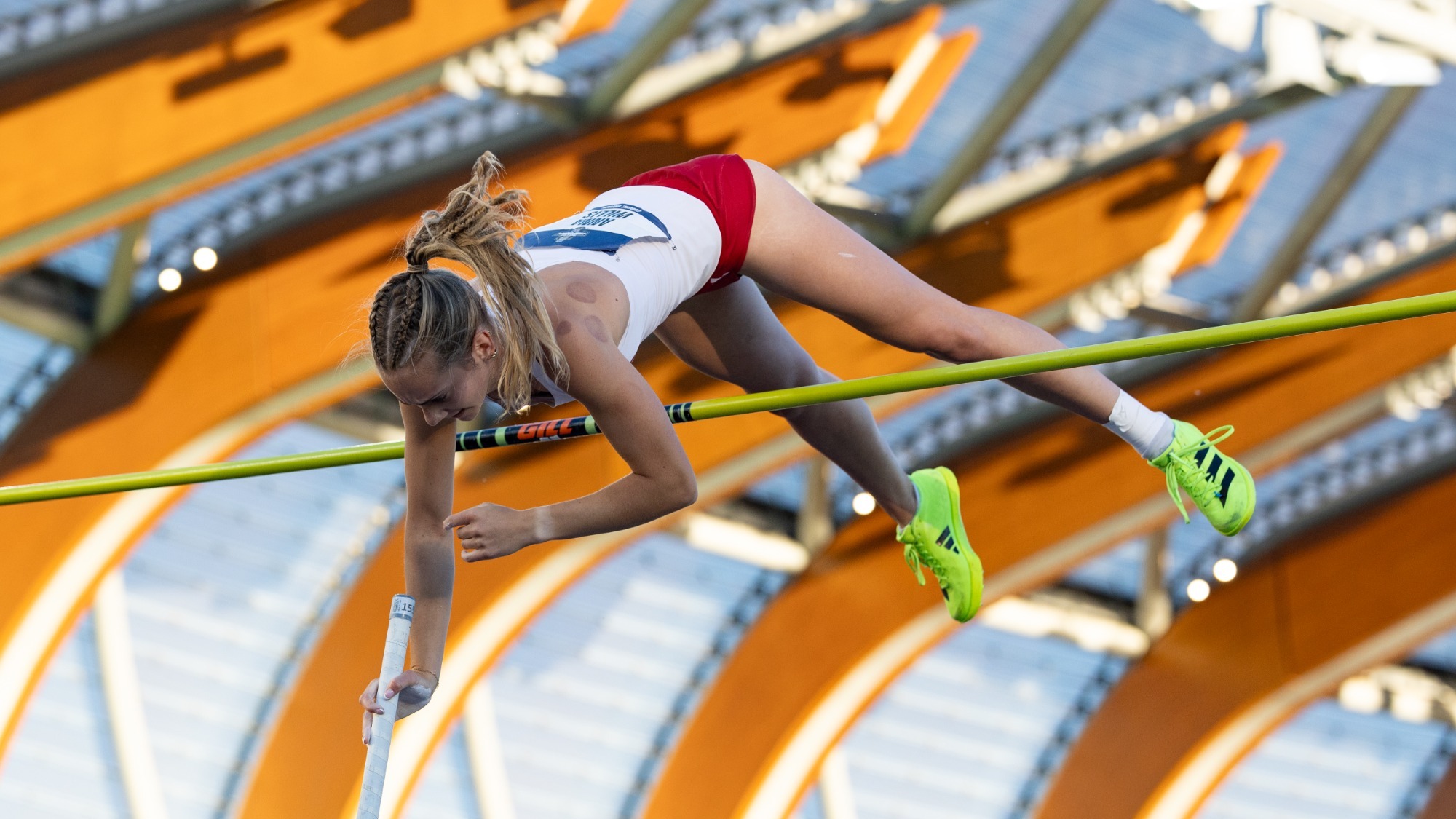 Anna Willis competes at the NCAA Outdoor Championships in Eugene