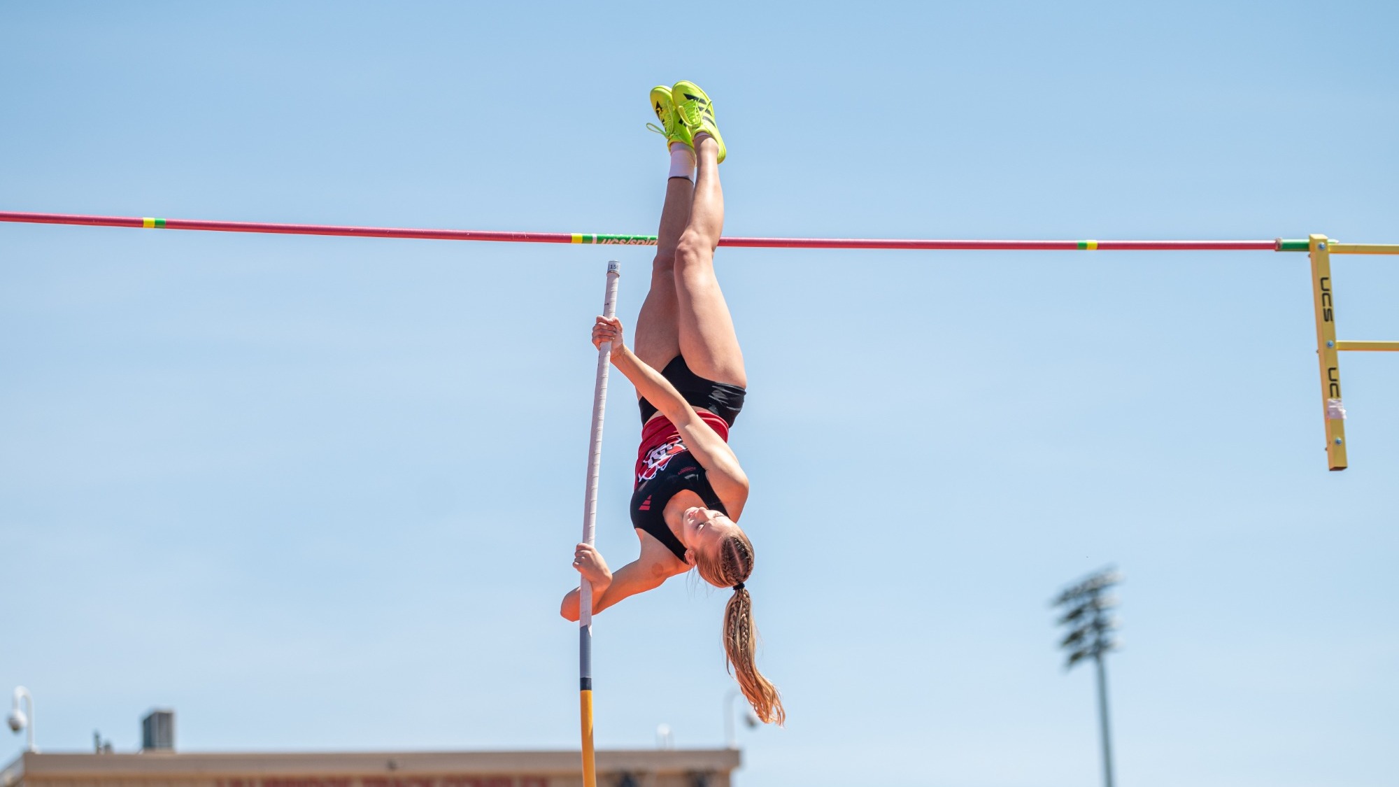 Anna Willis competes at a home track meet earlier this season