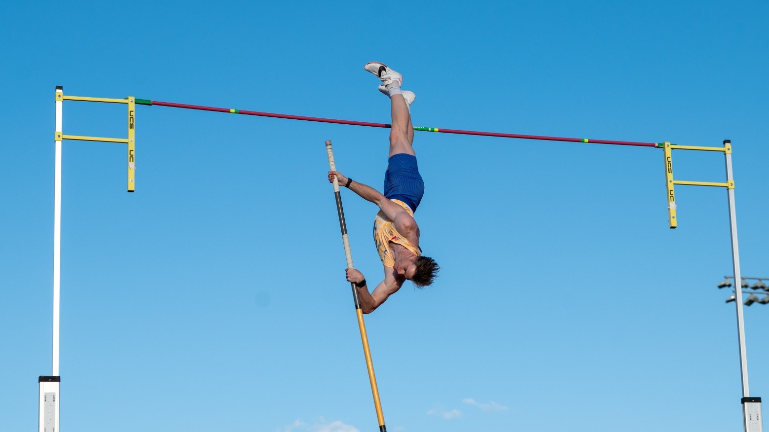Chris Nilsen competes at a track meet at the Lillibridge Track Complex in Vermillion