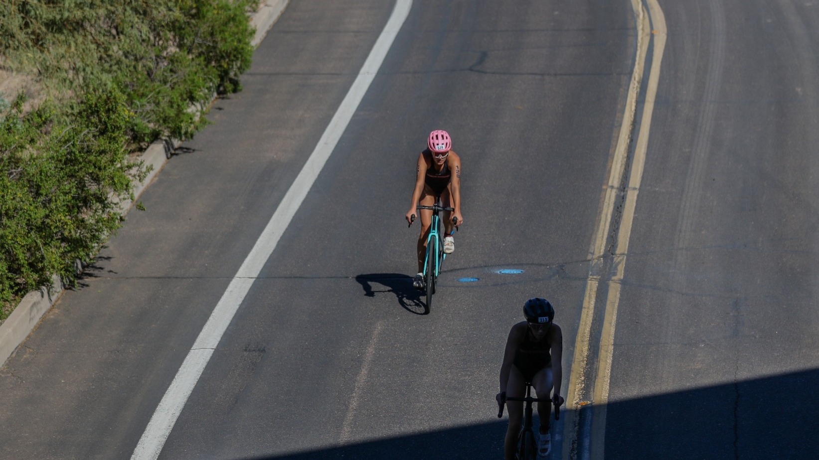 A South Dakota triathlete competes in the bike portion of the 2025 National Championships