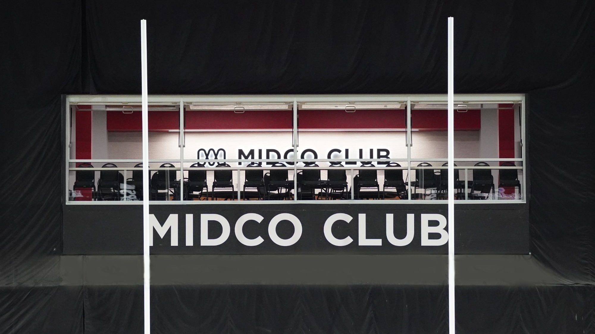Photo of new Midco Club signage inside the DakotaDome