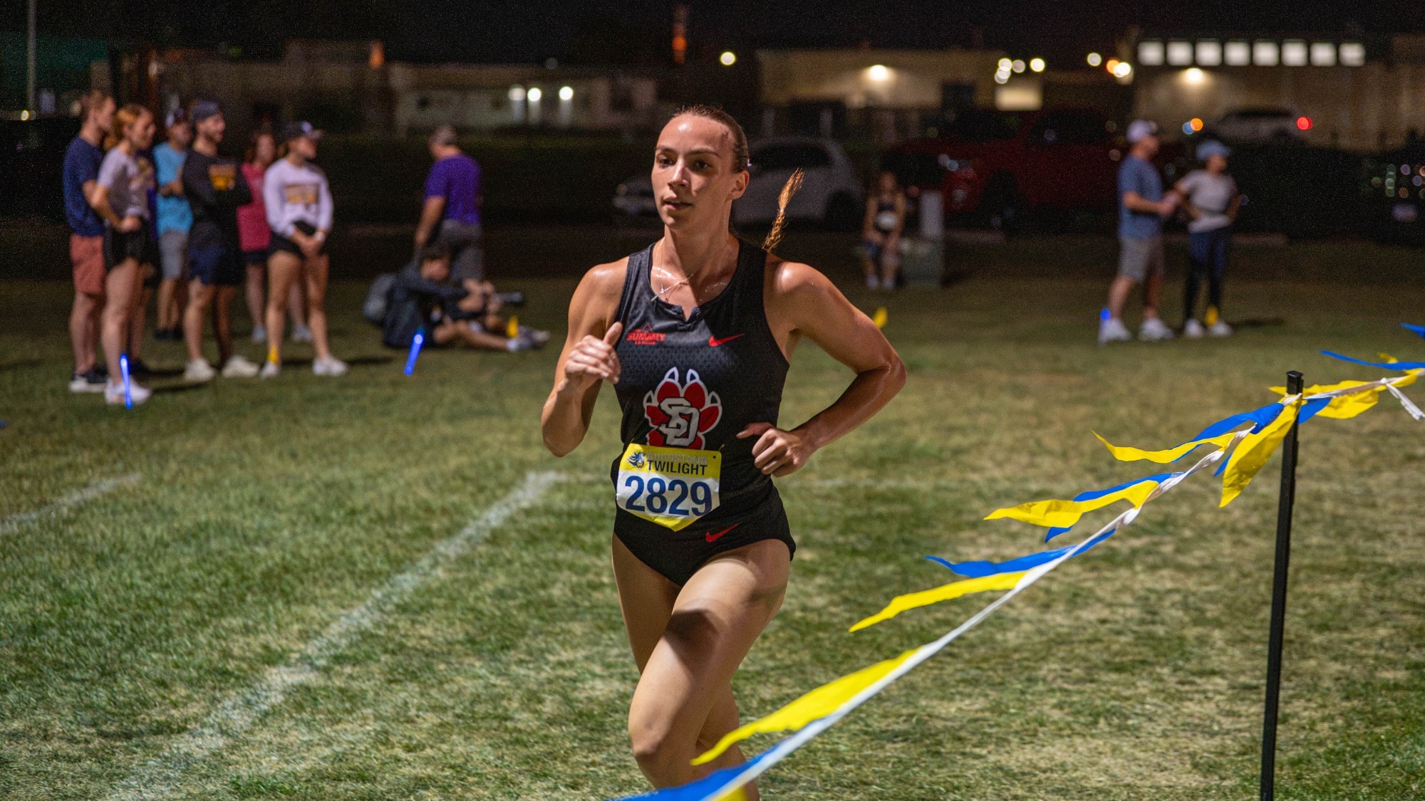 Alexus Sindelar competes at the Augustana Twilight