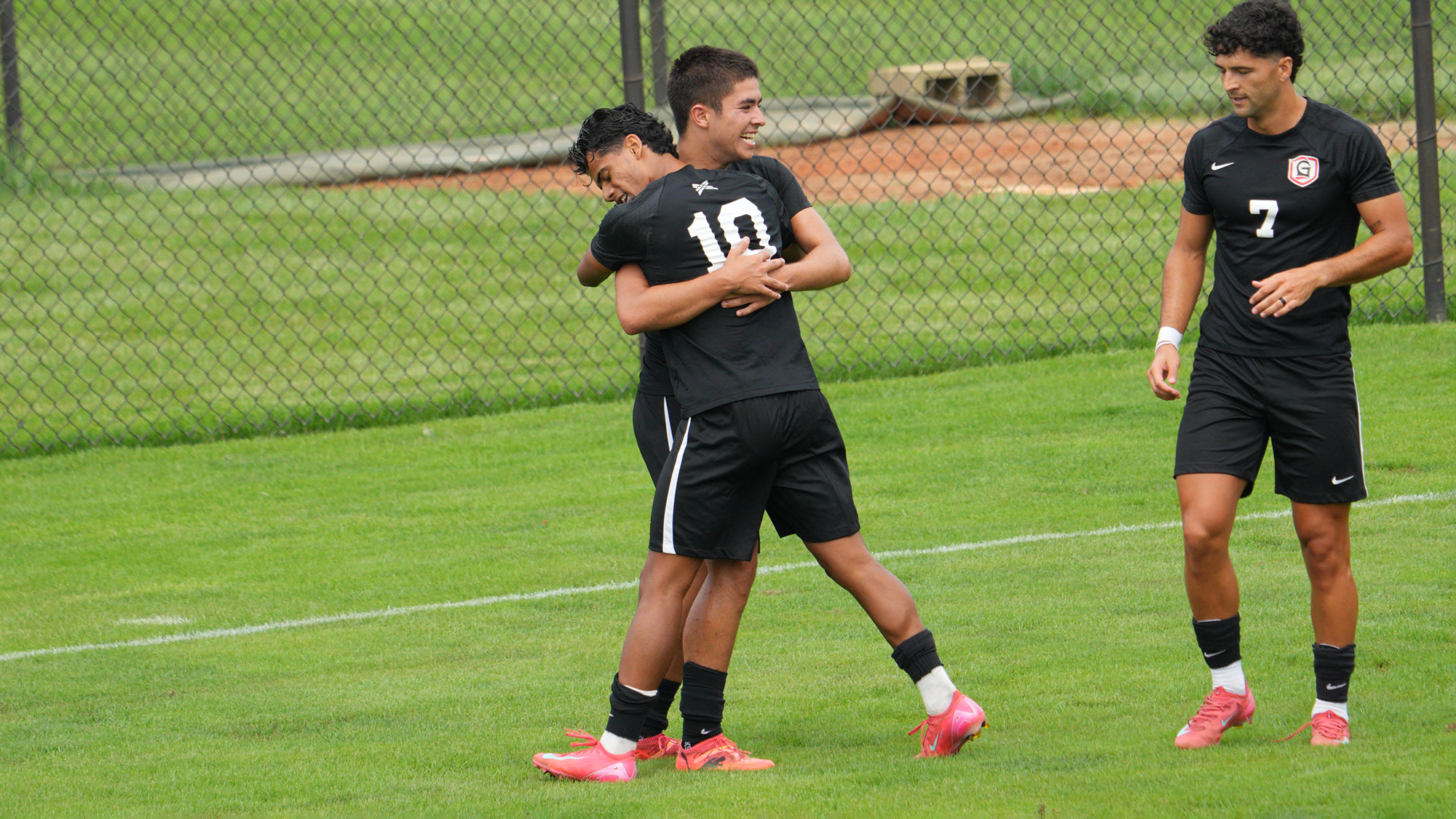 Group hug after goal