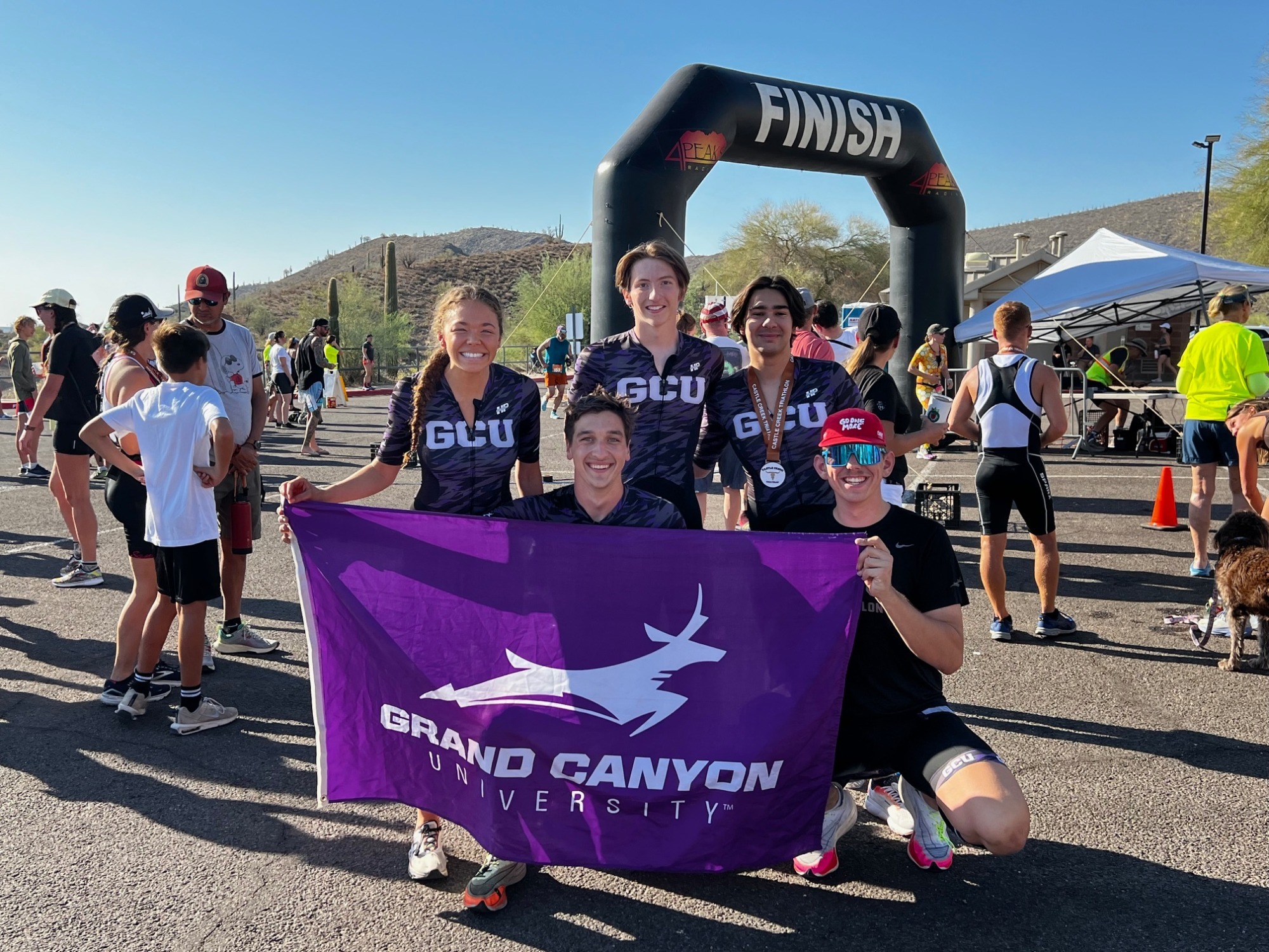 GCU Triathlon team photo at Castle Creek Triathlon 10-5-24